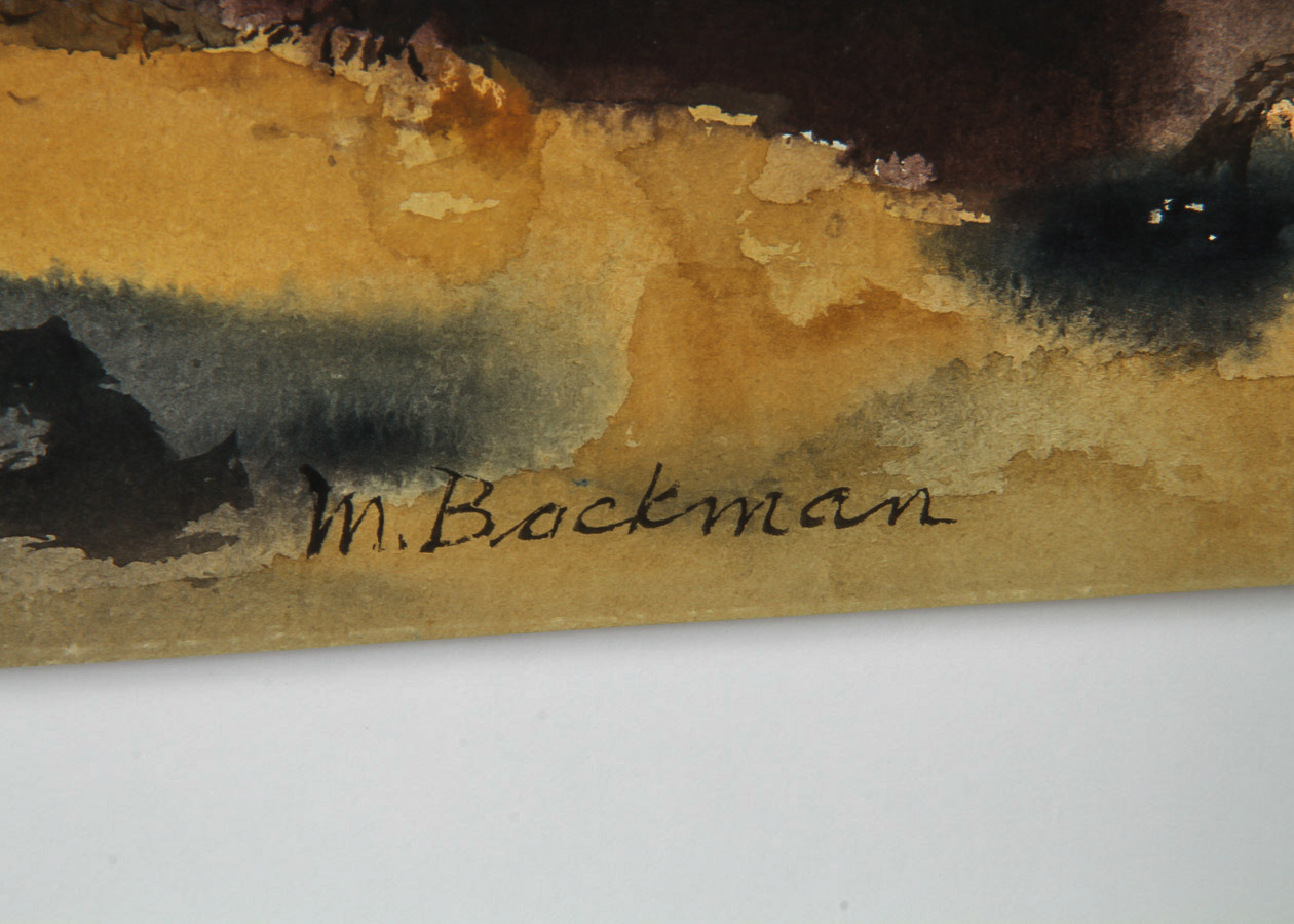 Muriel Backman Watercolor Painting on Paper "Pyramid Lake, Nevada"