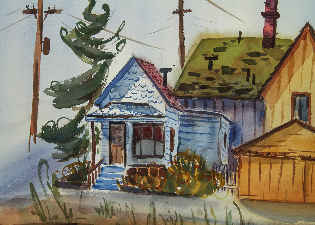 Jane Martin Watercolor Painting on Paper "Pacific Grove, California"