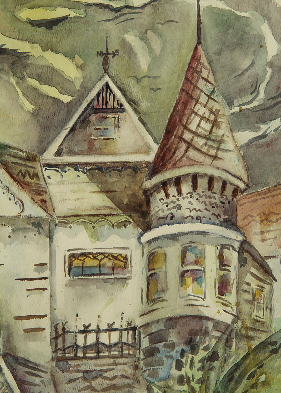 Watercolor Painting on Paper "Elegant Lady"