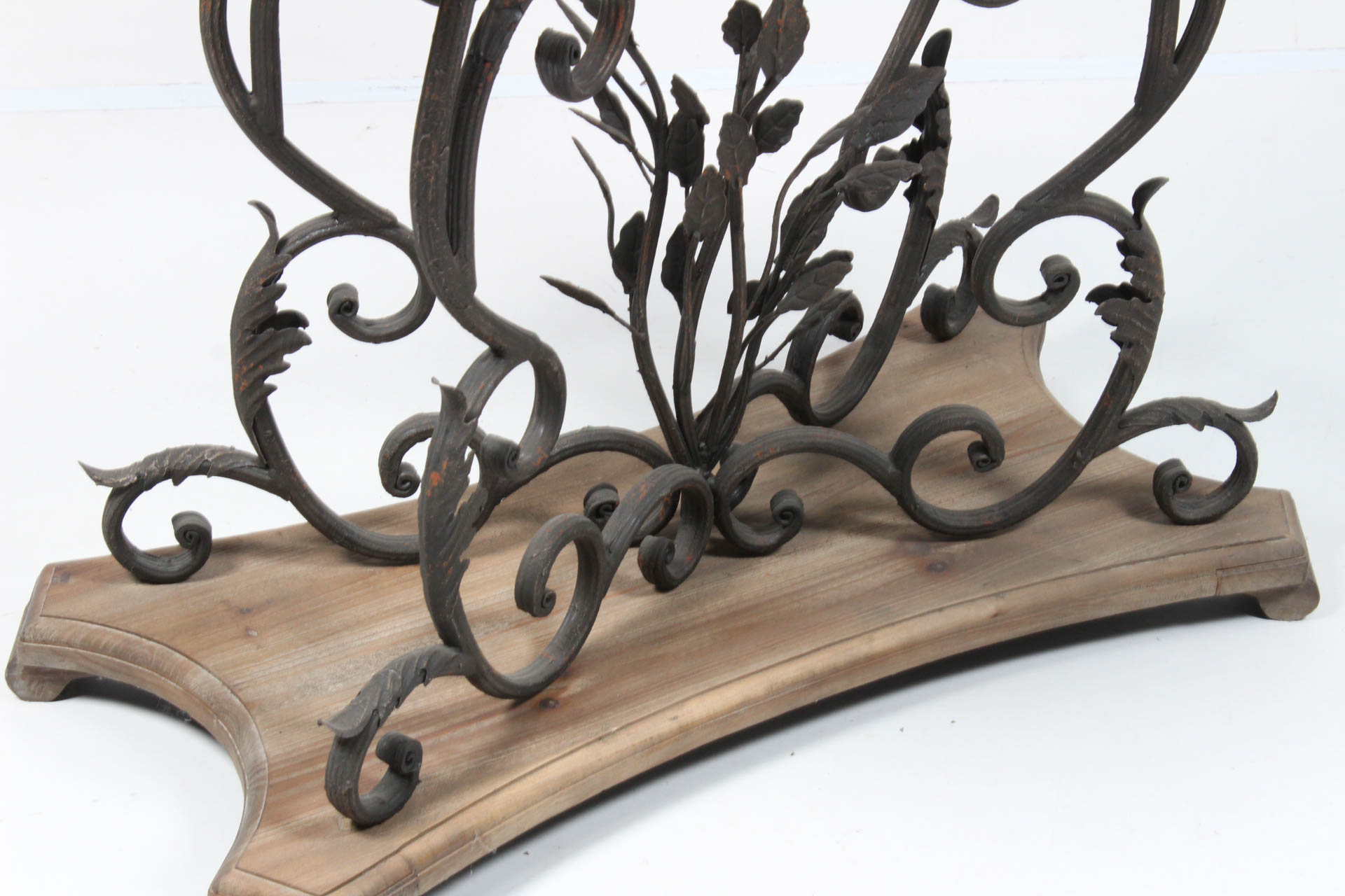 Decorative Wood and Cast Iron Console Table
