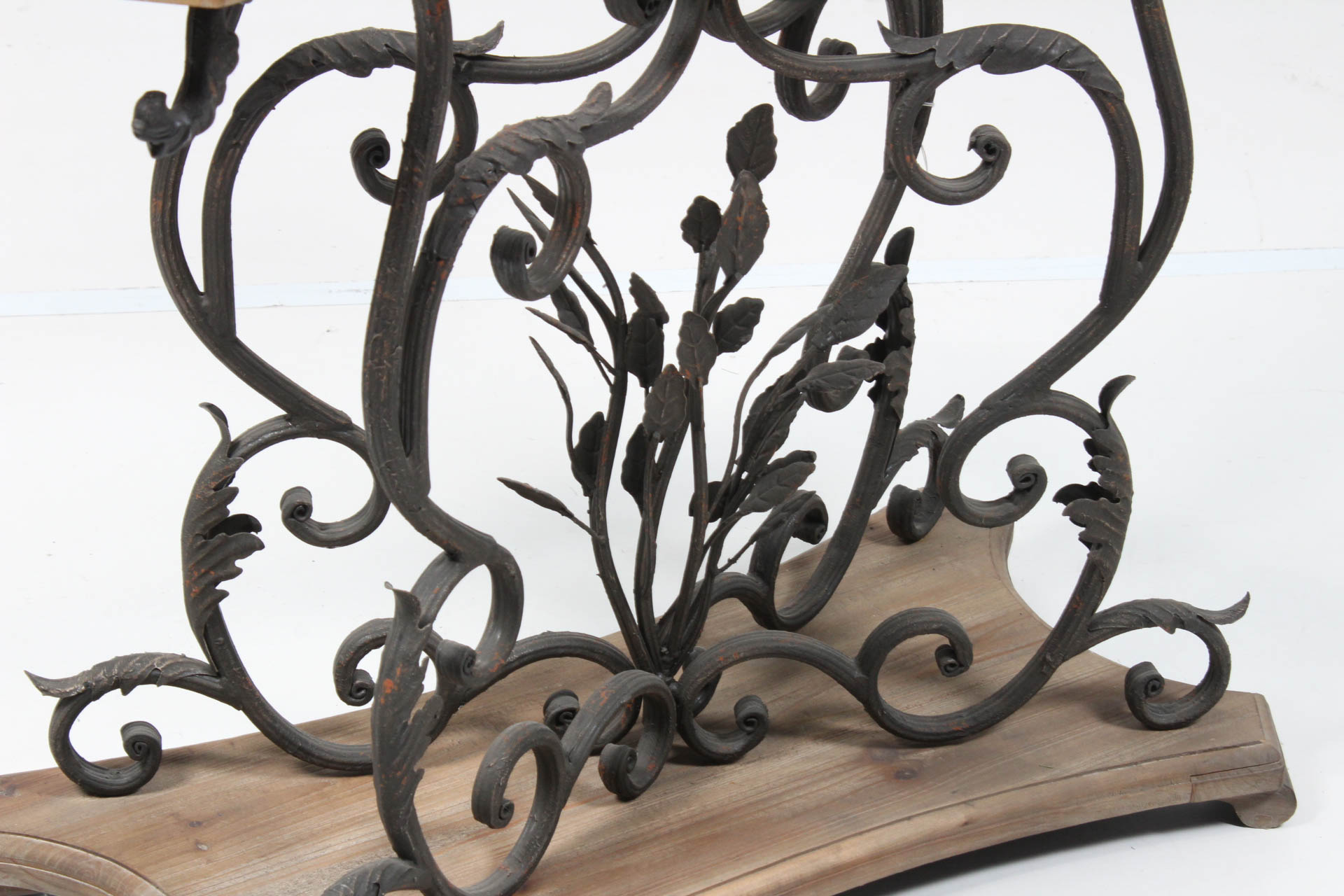 Decorative Wood and Cast Iron Console Table