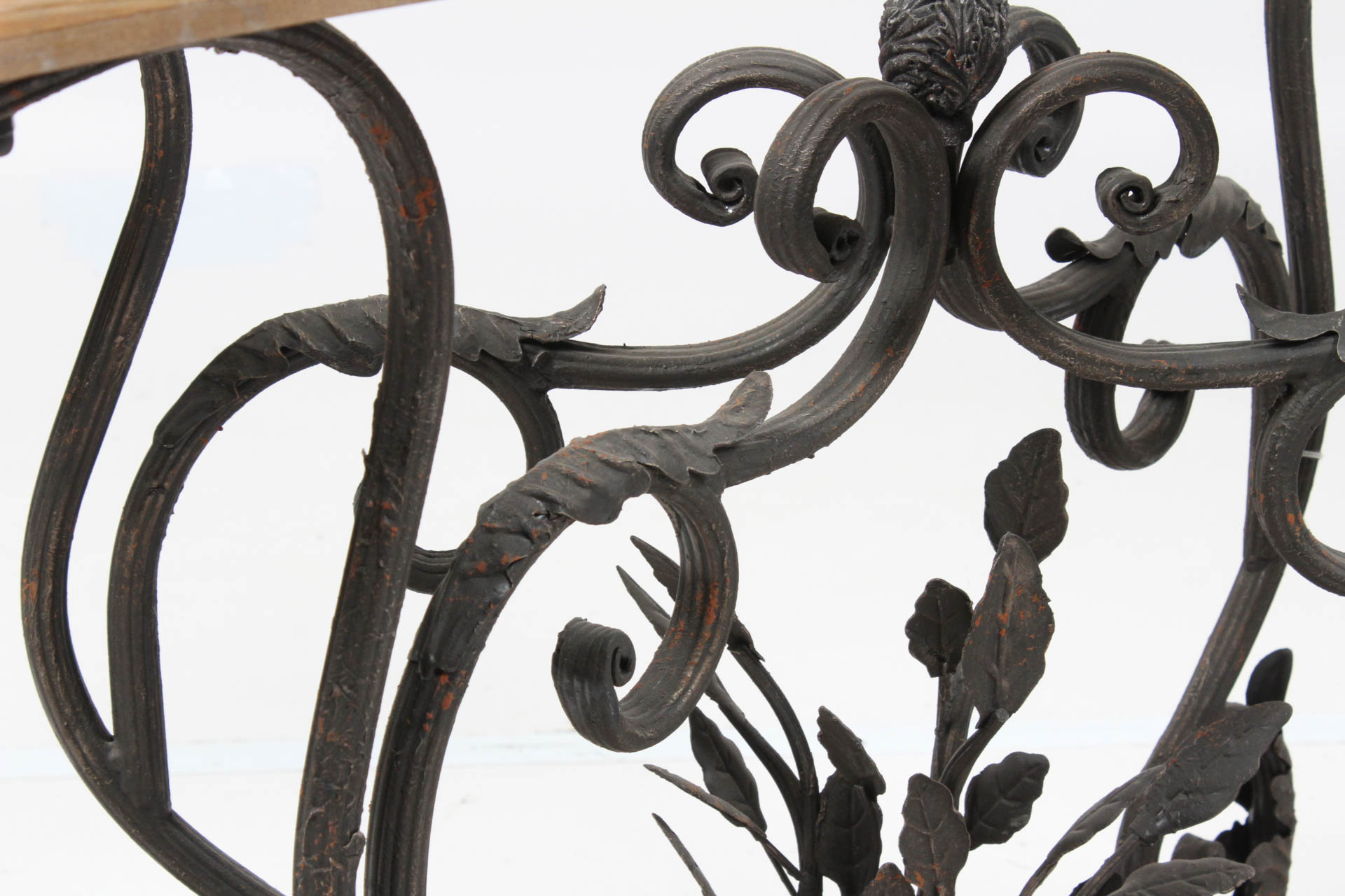 Decorative Wood and Cast Iron Console Table