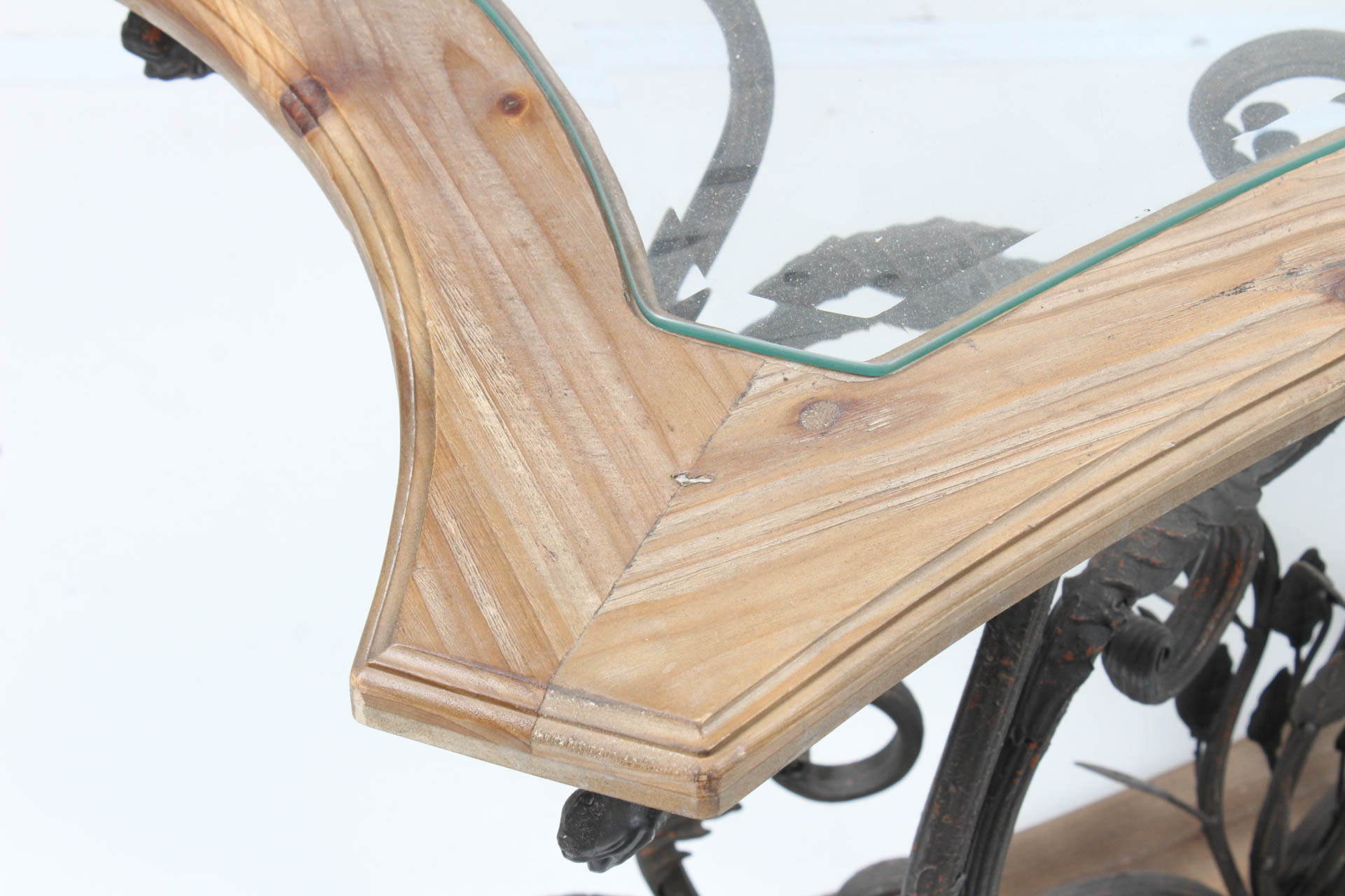 Decorative Wood and Cast Iron Console Table