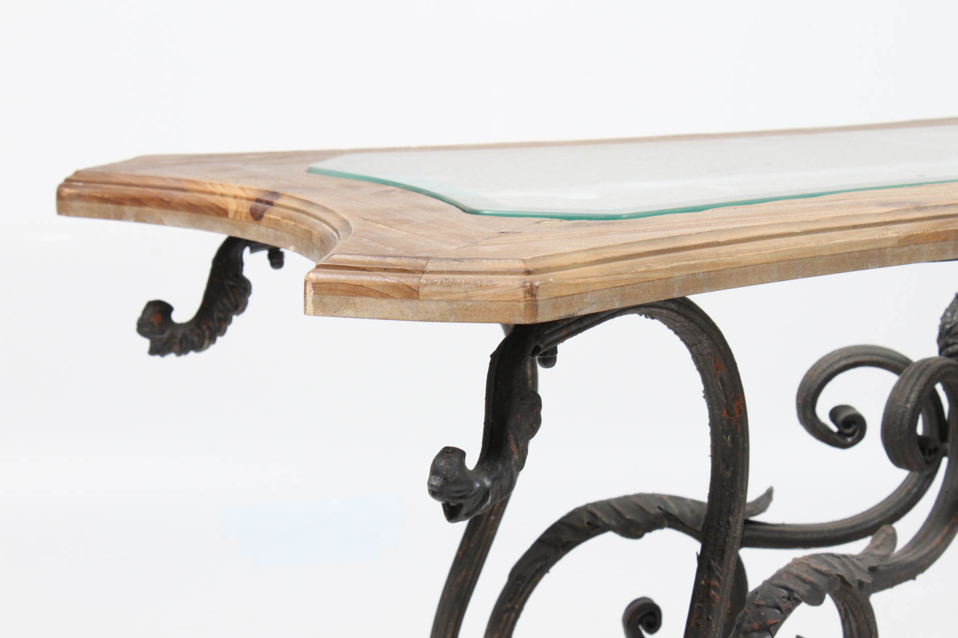 Decorative Wood and Cast Iron Console Table