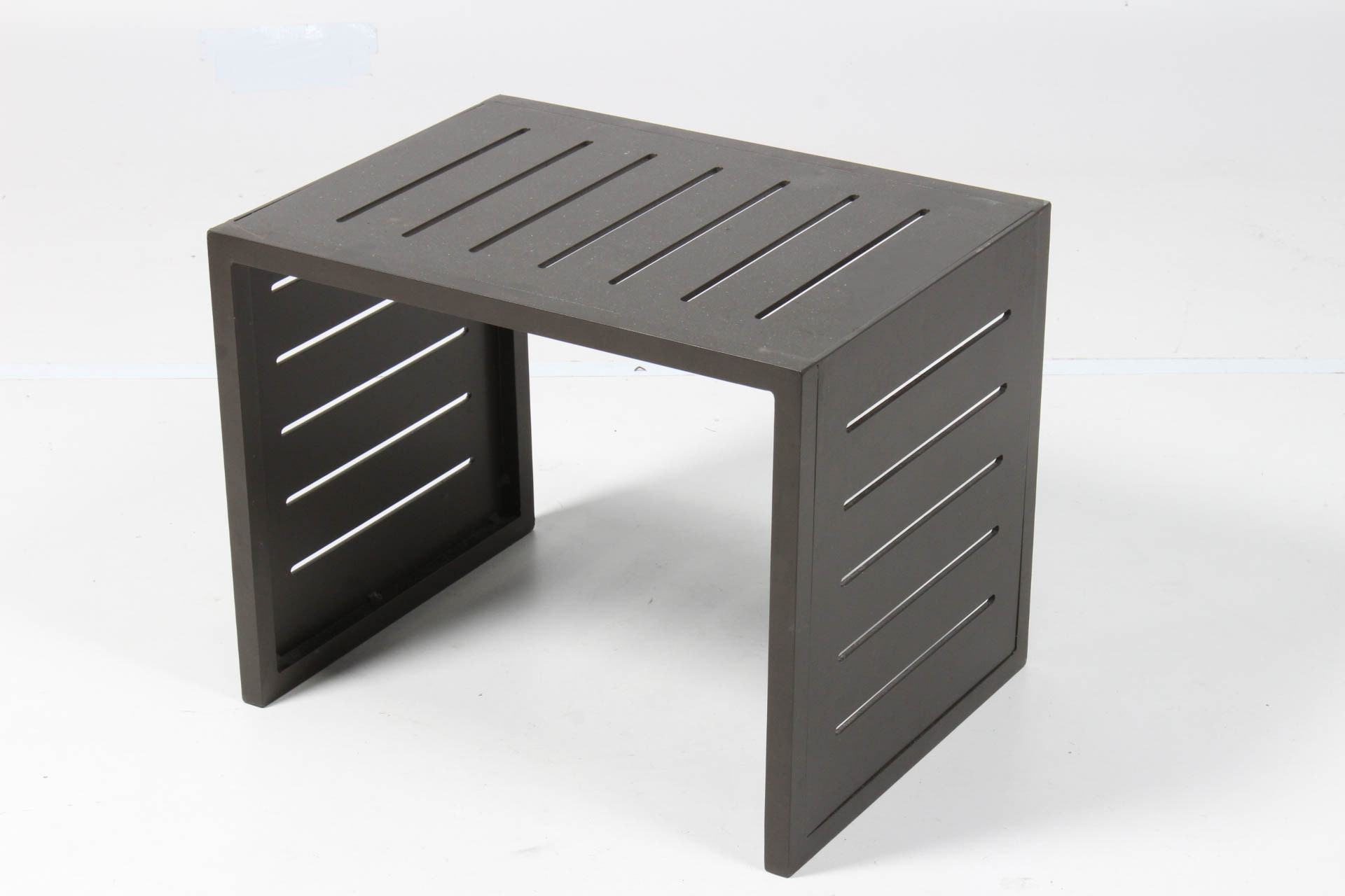 Antiqued Bronze Cast Metal Patio Side Table