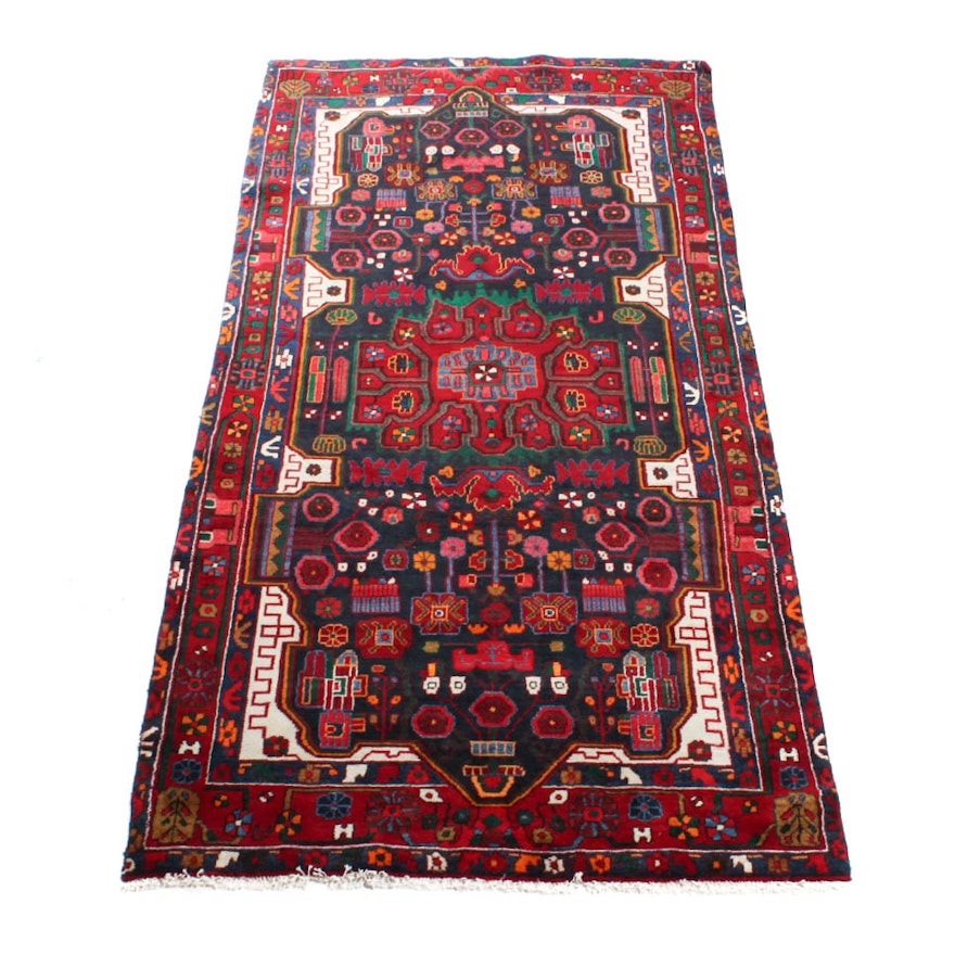 Hand-Knotted Fine Persian Nahavand Area Rug