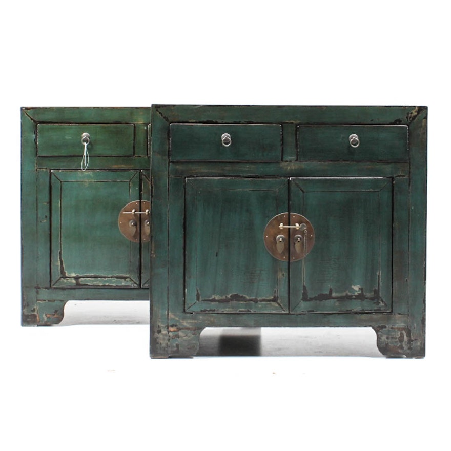 Pair of Uttermost Asian-Inspired Cabinets