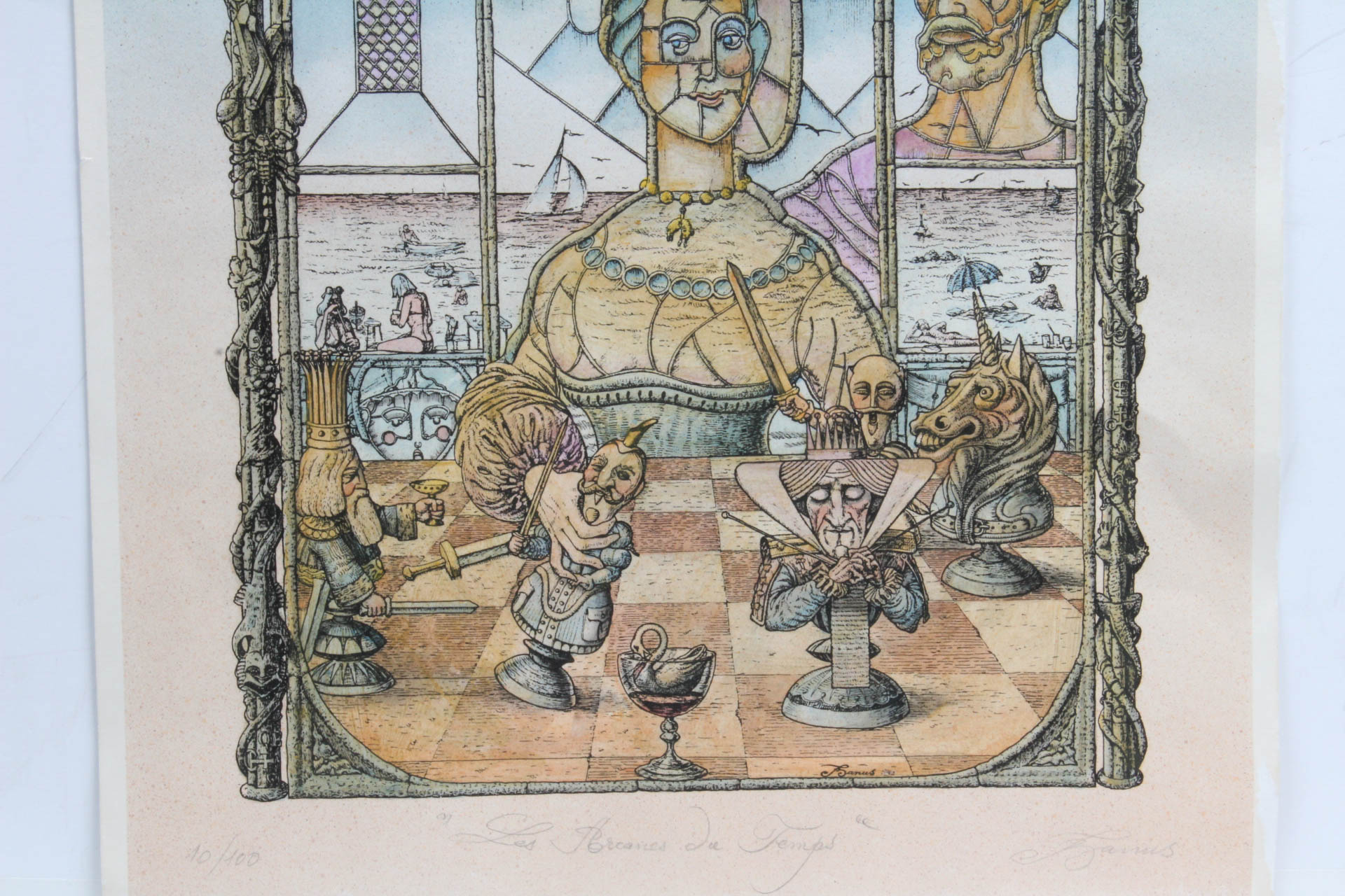 Tudor Banus Colored Lithograph "Les Arcanes Du Temps"