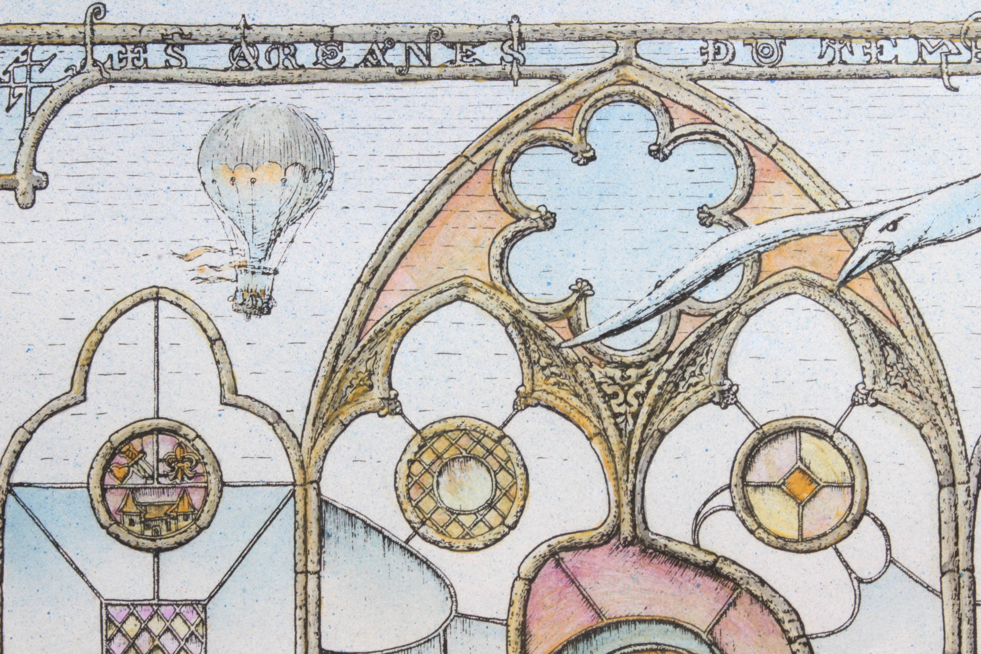 Tudor Banus Colored Lithograph "Les Arcanes Du Temps"