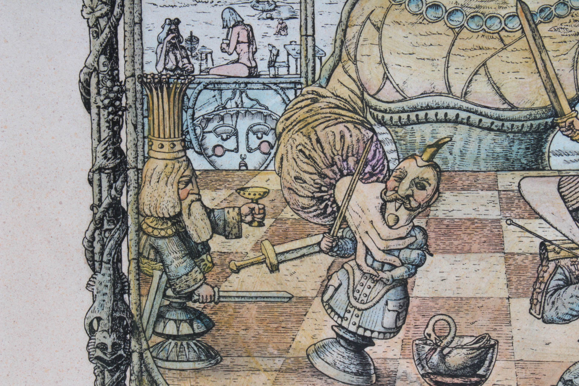 Tudor Banus Colored Lithograph "Les Arcanes Du Temps"