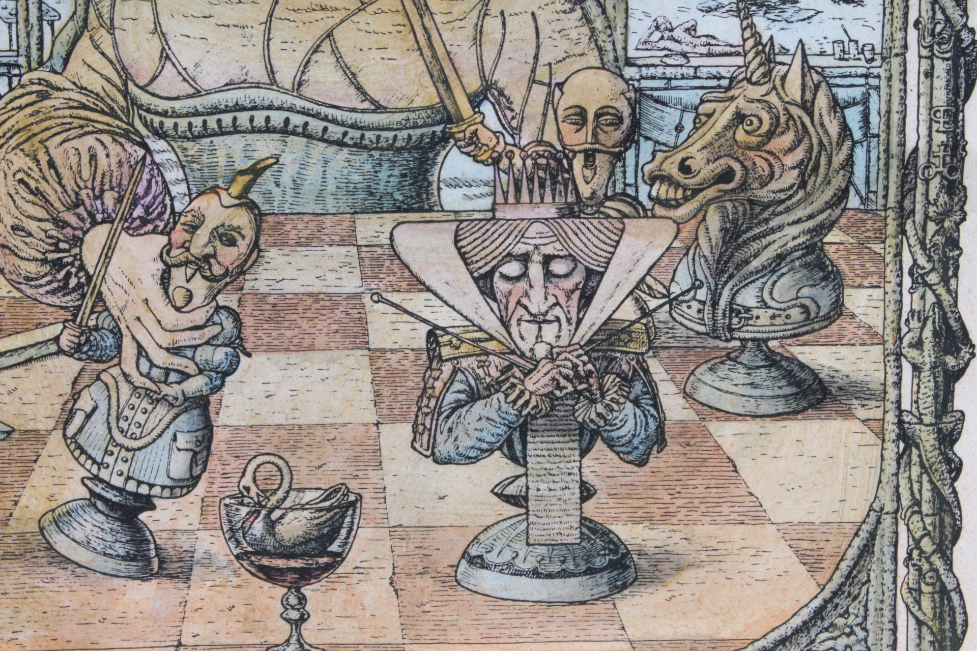 Tudor Banus Colored Lithograph "Les Arcanes Du Temps"