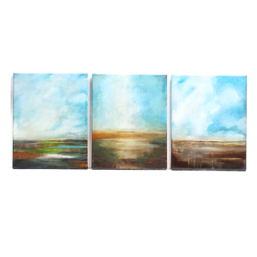 Three David Senecal "Terrae Nullius" Paintings