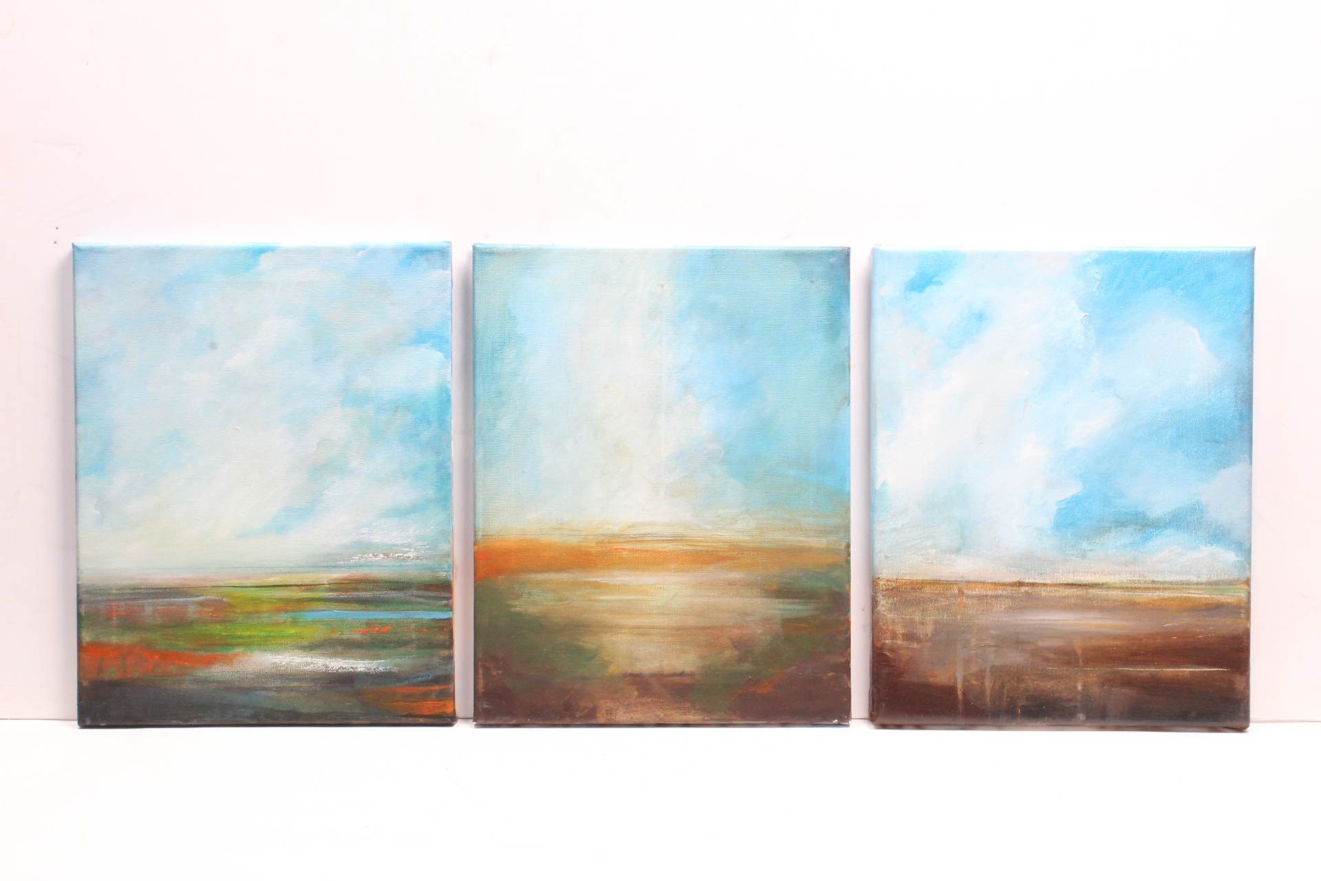 Three David Senecal "Terrae Nullius" Paintings