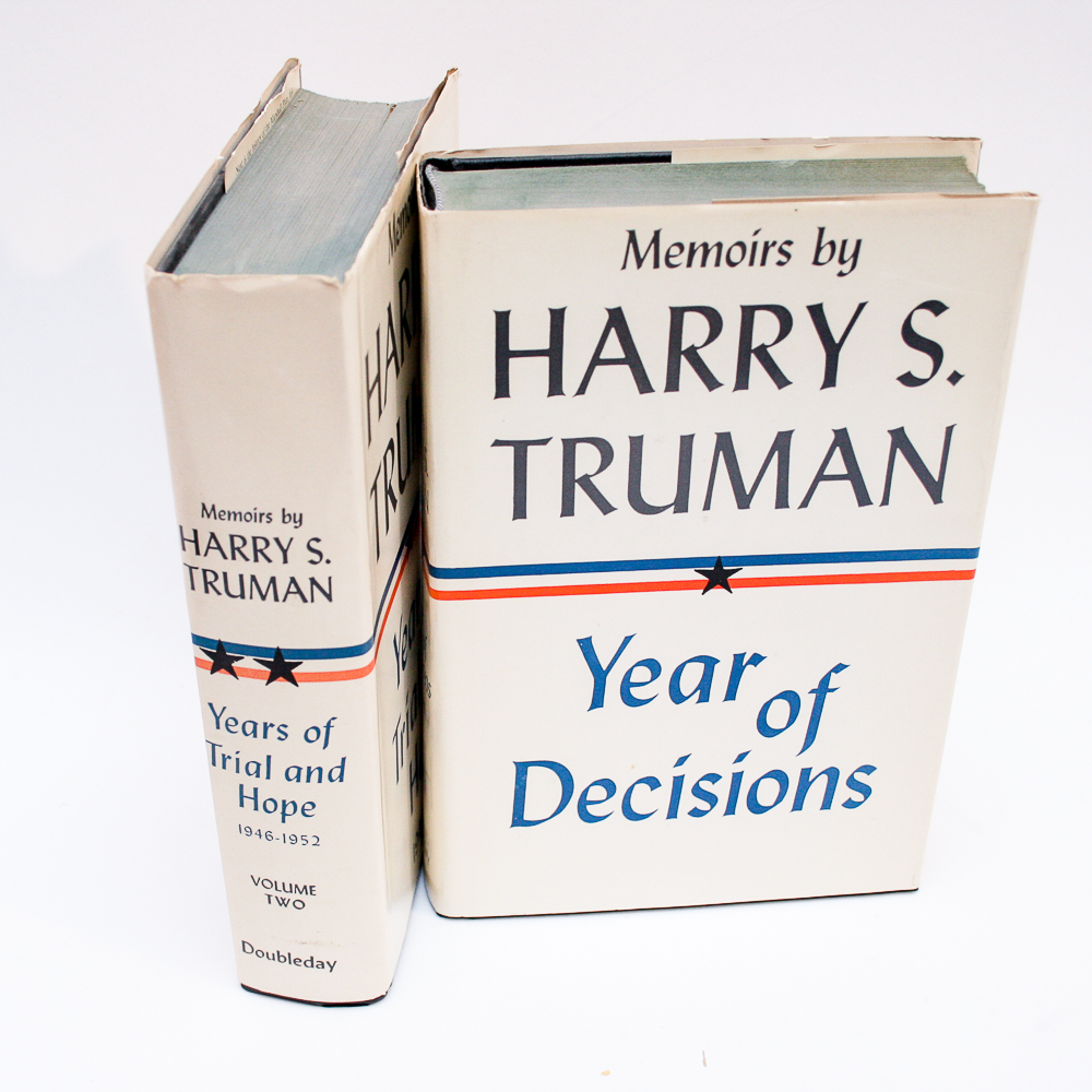 First Edition "Year of Decisions" by Harry S. Truman in Two Volumes