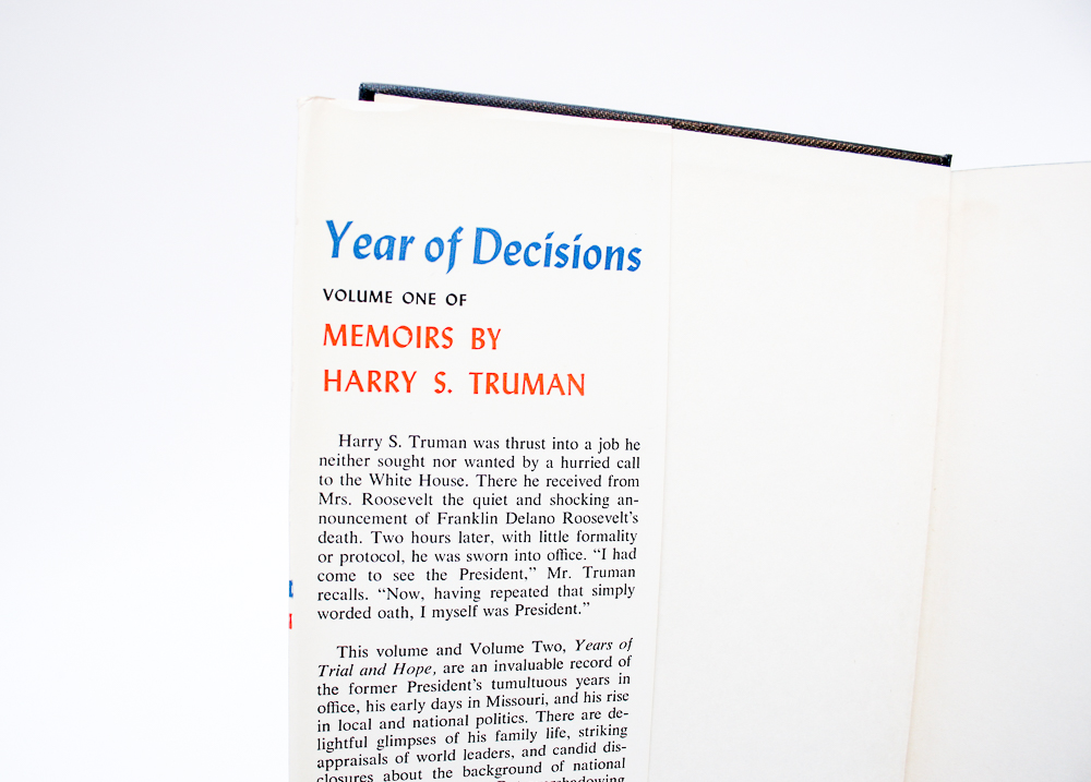 First Edition "Year of Decisions" by Harry S. Truman in Two Volumes