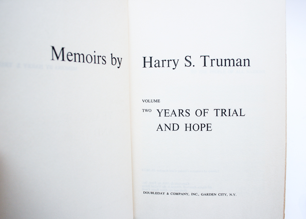 First Edition "Year of Decisions" by Harry S. Truman in Two Volumes