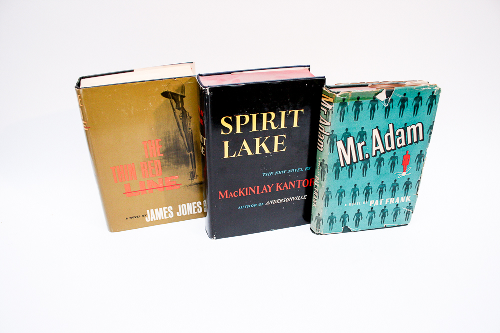 First Edition "Spirit Lake" by MacKinlay Kantor and Early Editions of "Mr. Adam" by Pat Frank and "The Thin Red Line" by James Jones