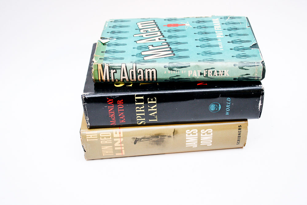 First Edition "Spirit Lake" by MacKinlay Kantor and Early Editions of "Mr. Adam" by Pat Frank and "The Thin Red Line" by James Jones