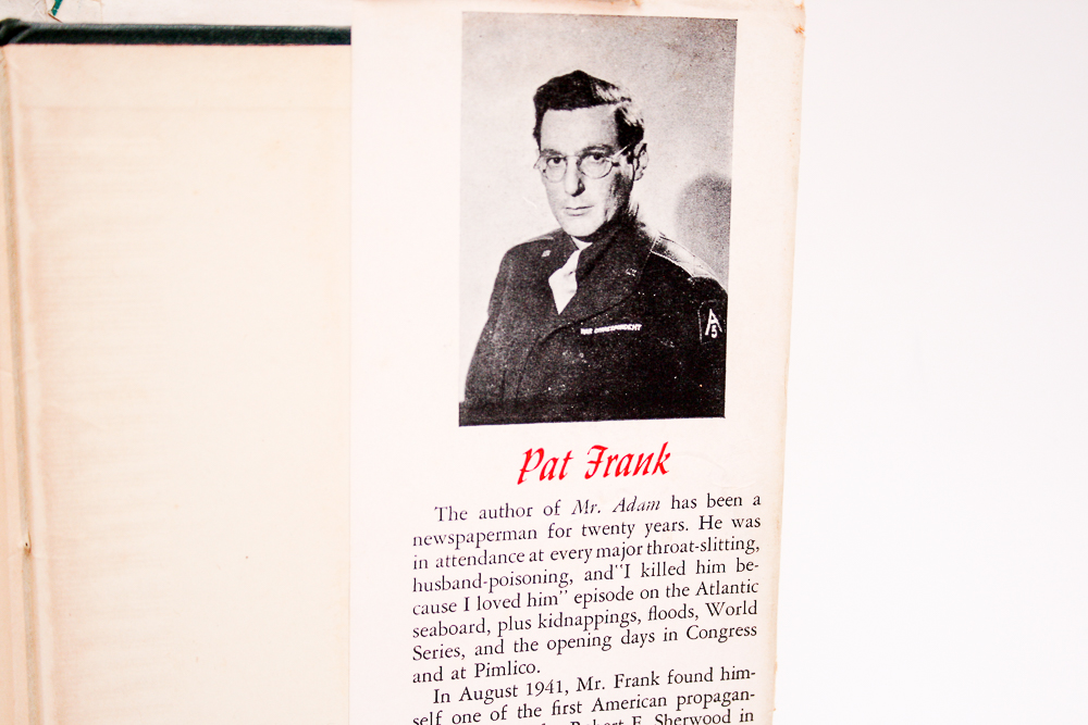 First Edition "Spirit Lake" by MacKinlay Kantor and Early Editions of "Mr. Adam" by Pat Frank and "The Thin Red Line" by James Jones