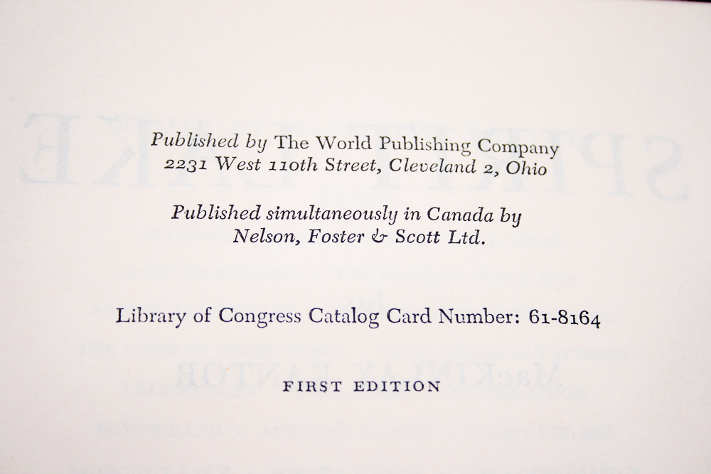 First Edition "Spirit Lake" by MacKinlay Kantor and Early Editions of "Mr. Adam" by Pat Frank and "The Thin Red Line" by James Jones