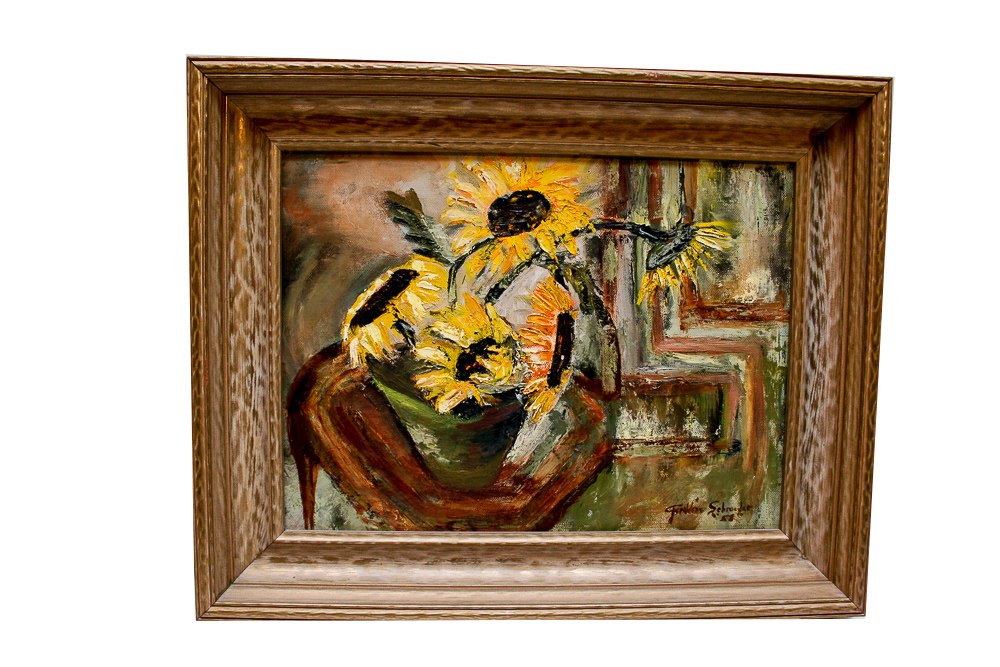 Vintage Acrylic and Oil Still Life Paintings