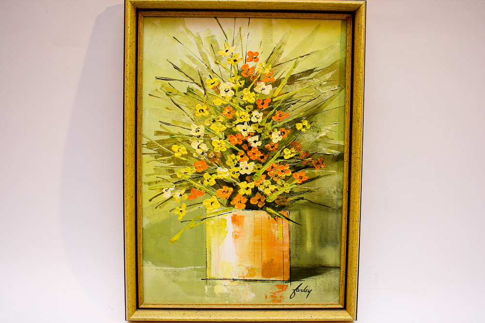 Vintage Acrylic and Oil Still Life Paintings