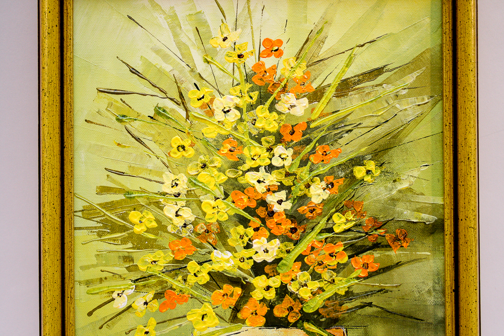 Vintage Acrylic and Oil Still Life Paintings