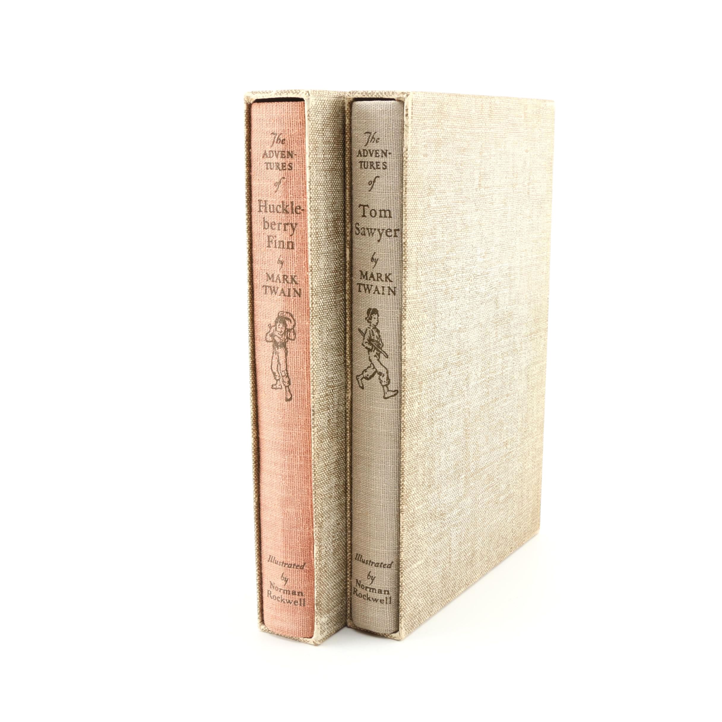 "The Adventures Of Huckleberry Finn" And "The Adventures Of Tom Sawyer" Illustrated By Norman Rockwell