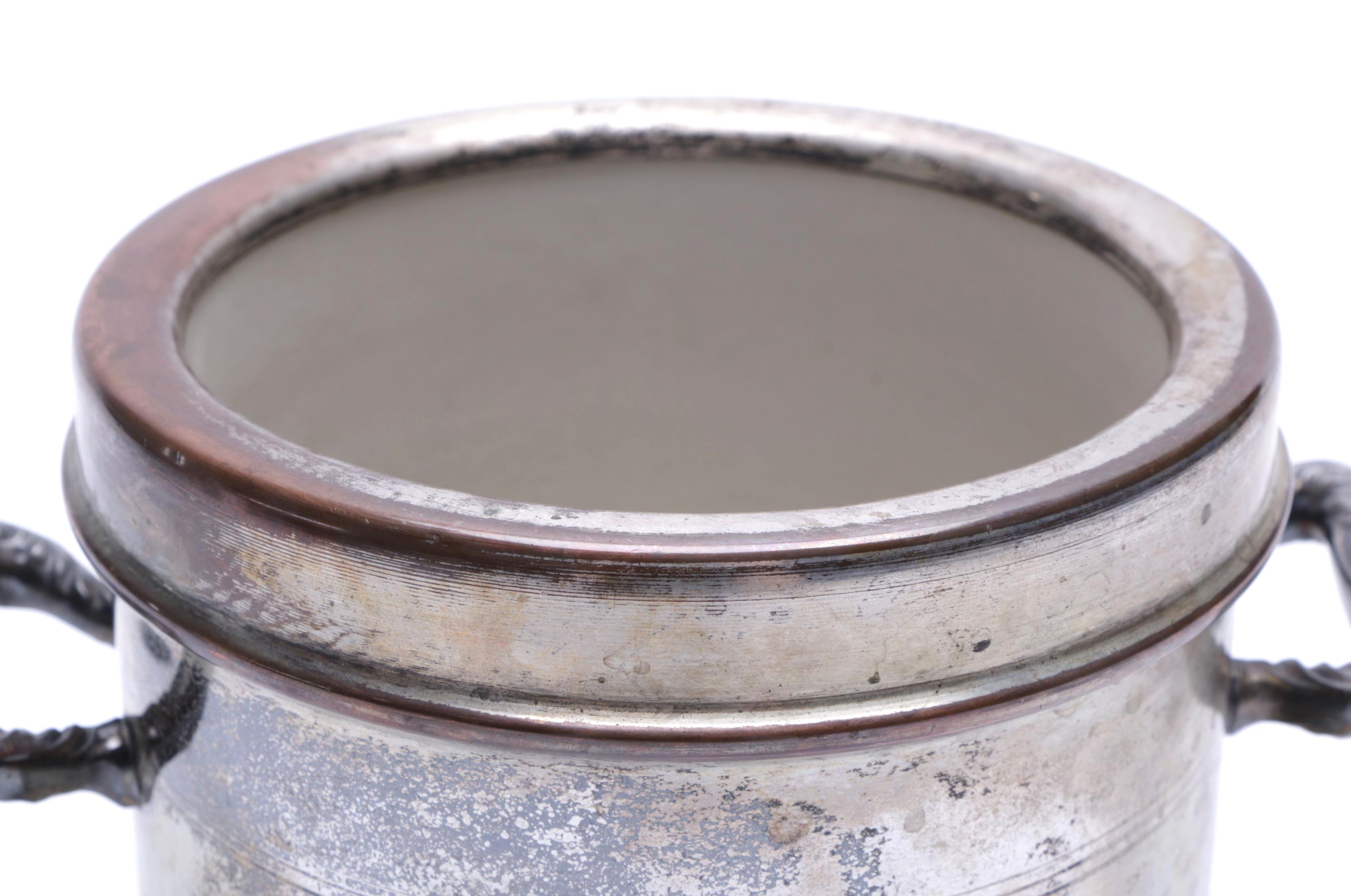 National Silver Co. Silver Plate Pottery Canister