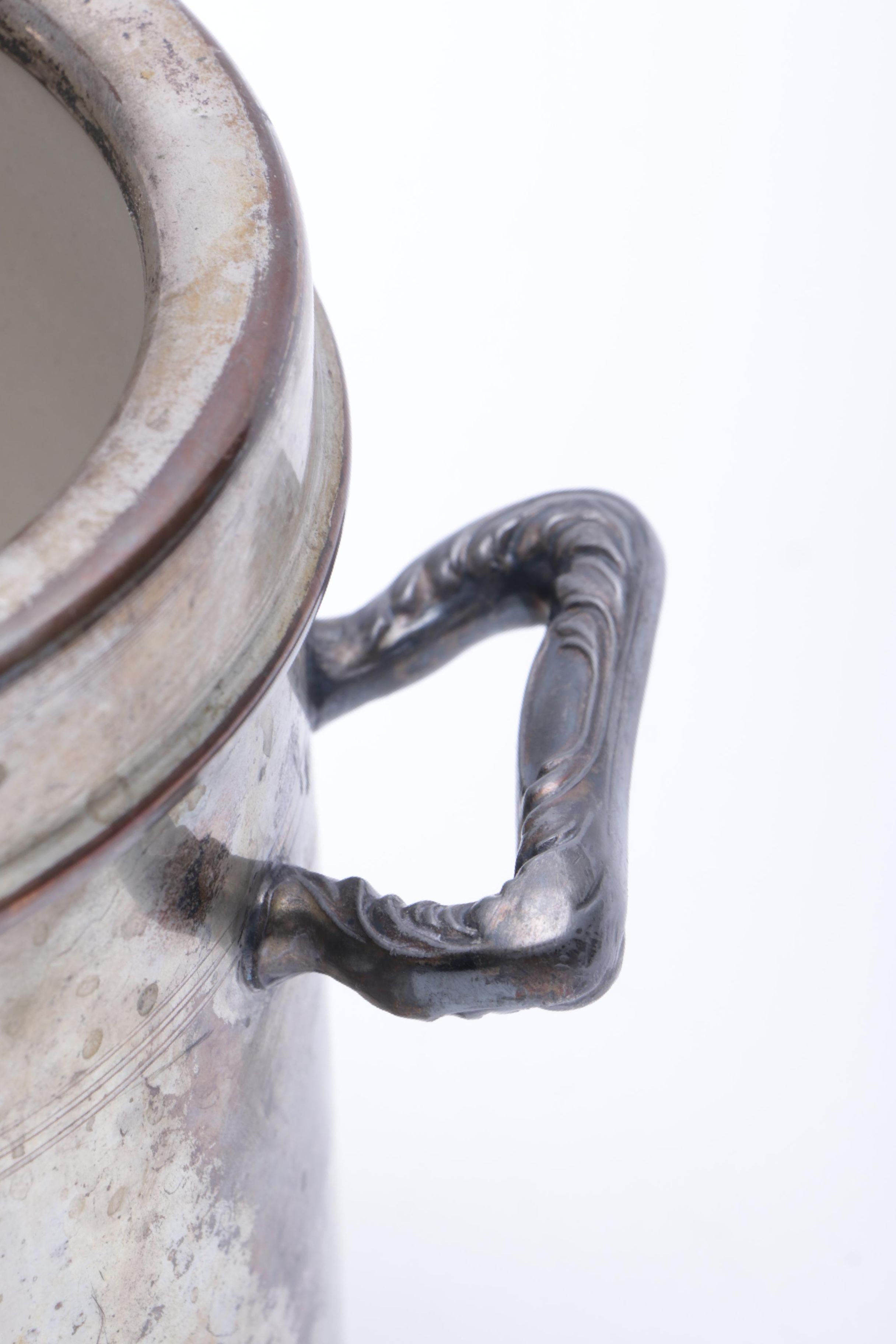 National Silver Co. Silver Plate Pottery Canister