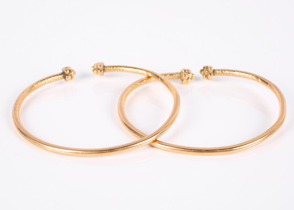 14K Yellow Gold Bangle Bracelets