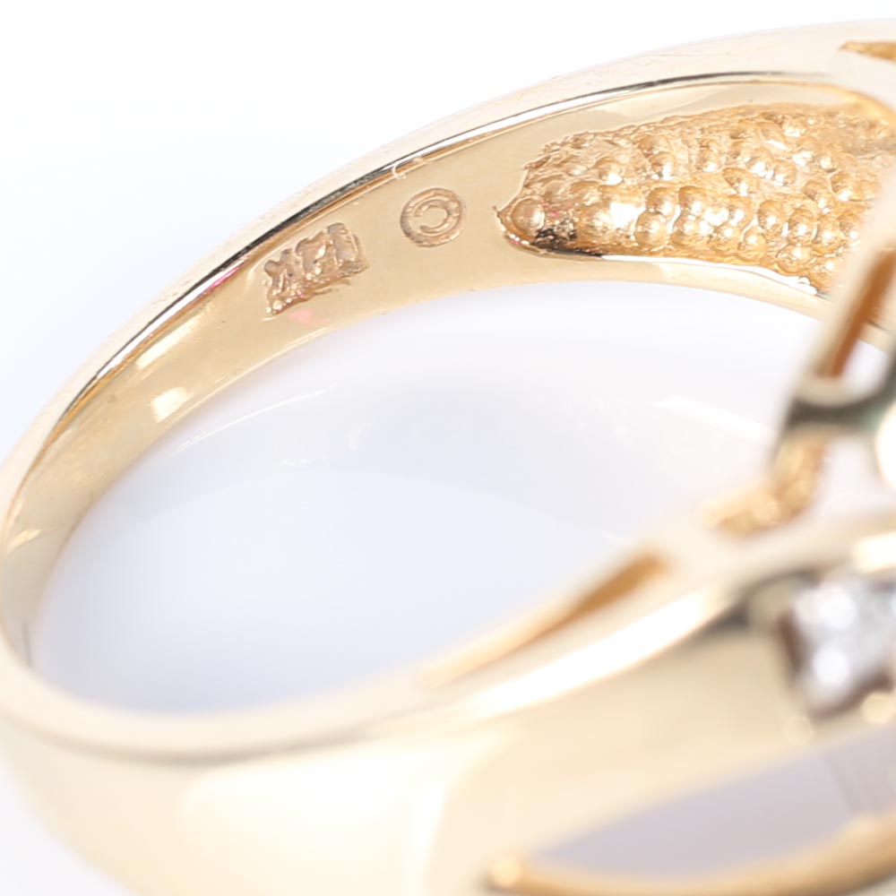 14K Yellow Gold 1.55 Carat Ruby and Diamond Ring