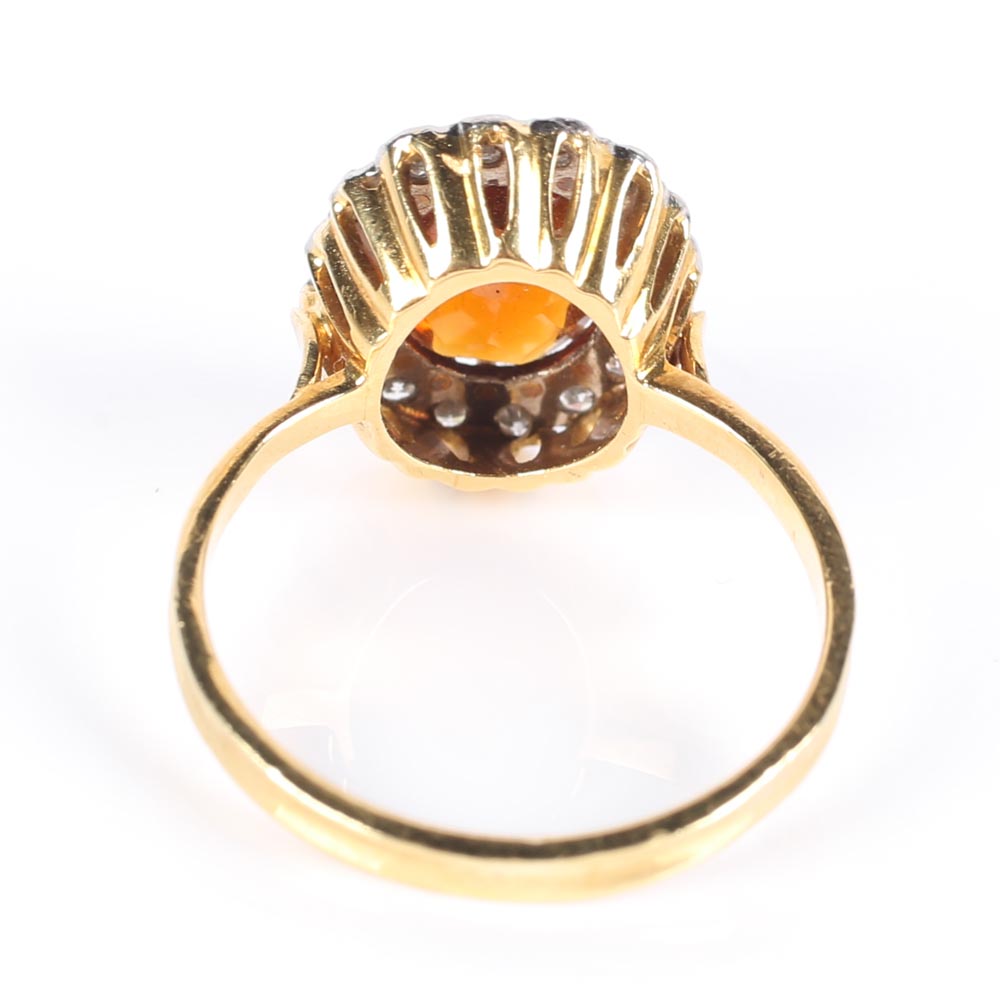 18K Yellow Gold 1.25 Carat Citrine Halo Ring