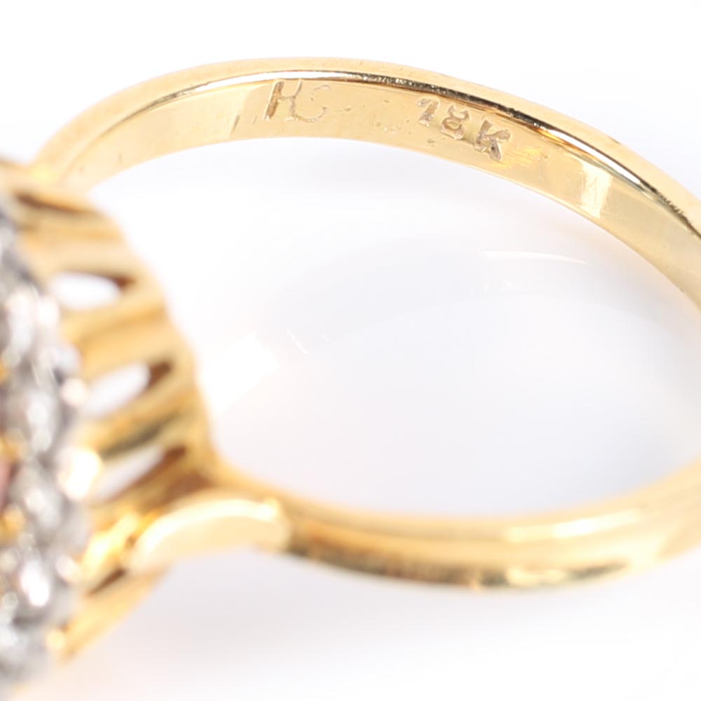 18K Yellow Gold 1.25 Carat Citrine Halo Ring