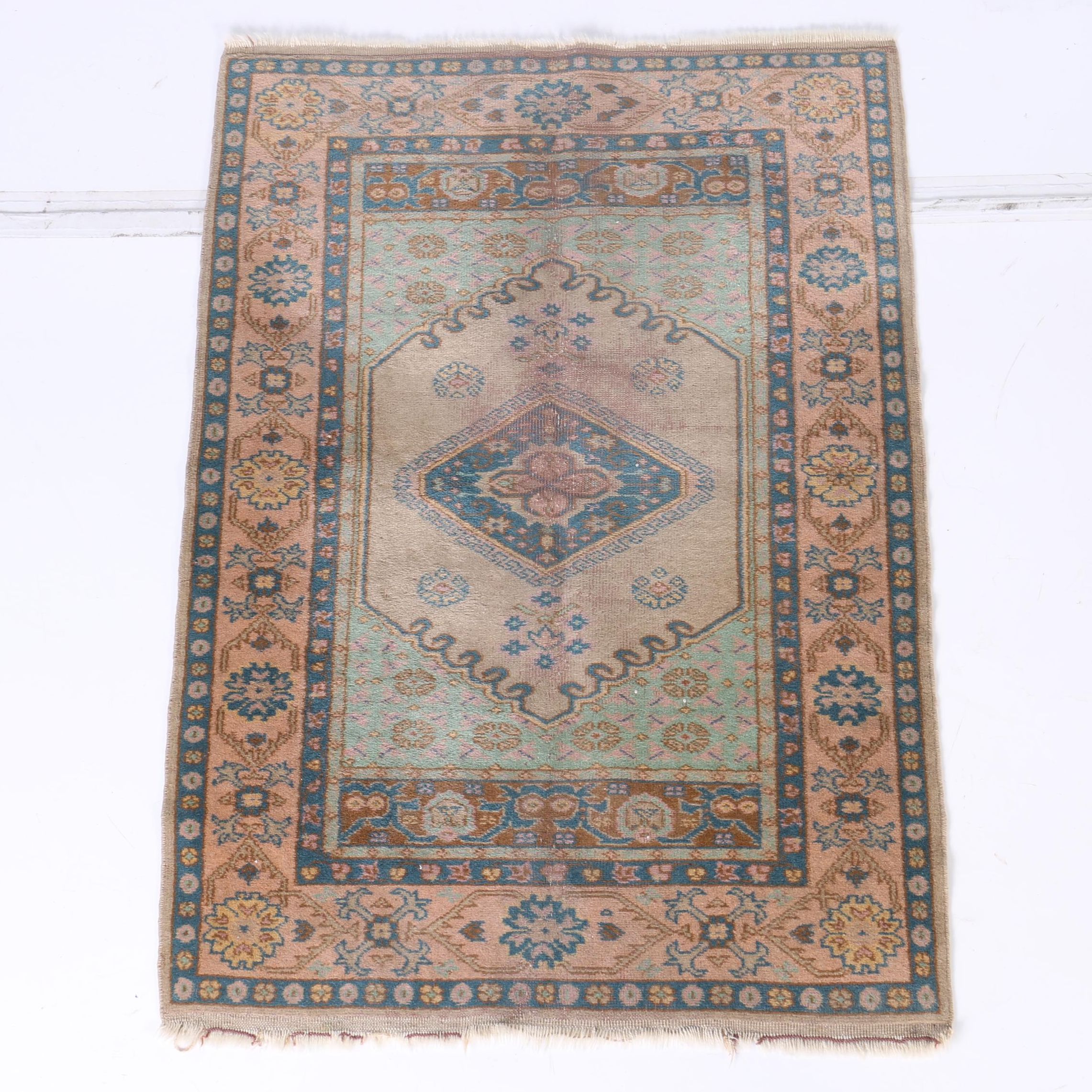 Vintage Hand-Knotted Persian Inspired Accent Rug