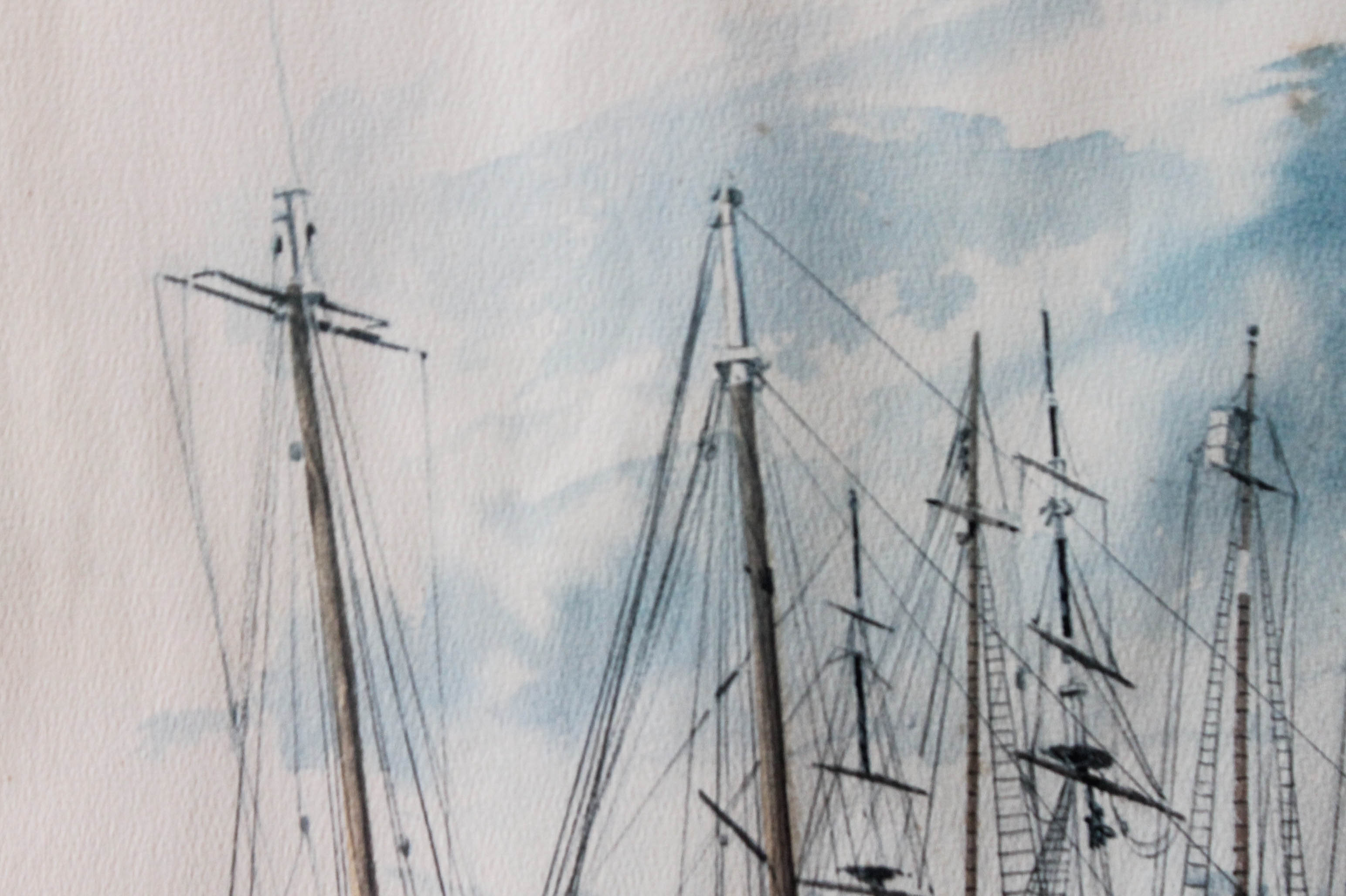 Paul N. Norton Print of "Seaport Street, Mystic Conn."