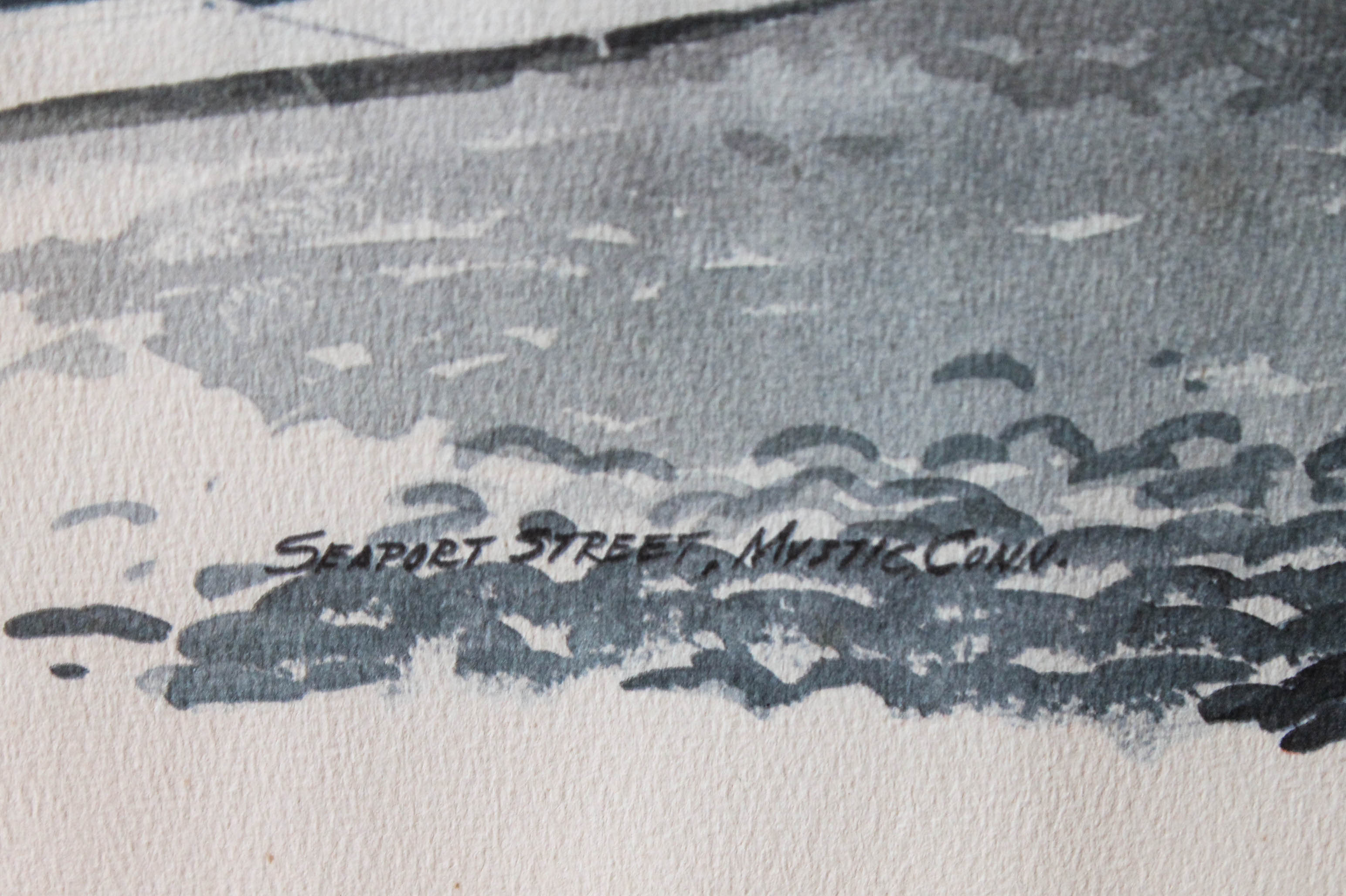 Paul N. Norton Print of "Seaport Street, Mystic Conn."