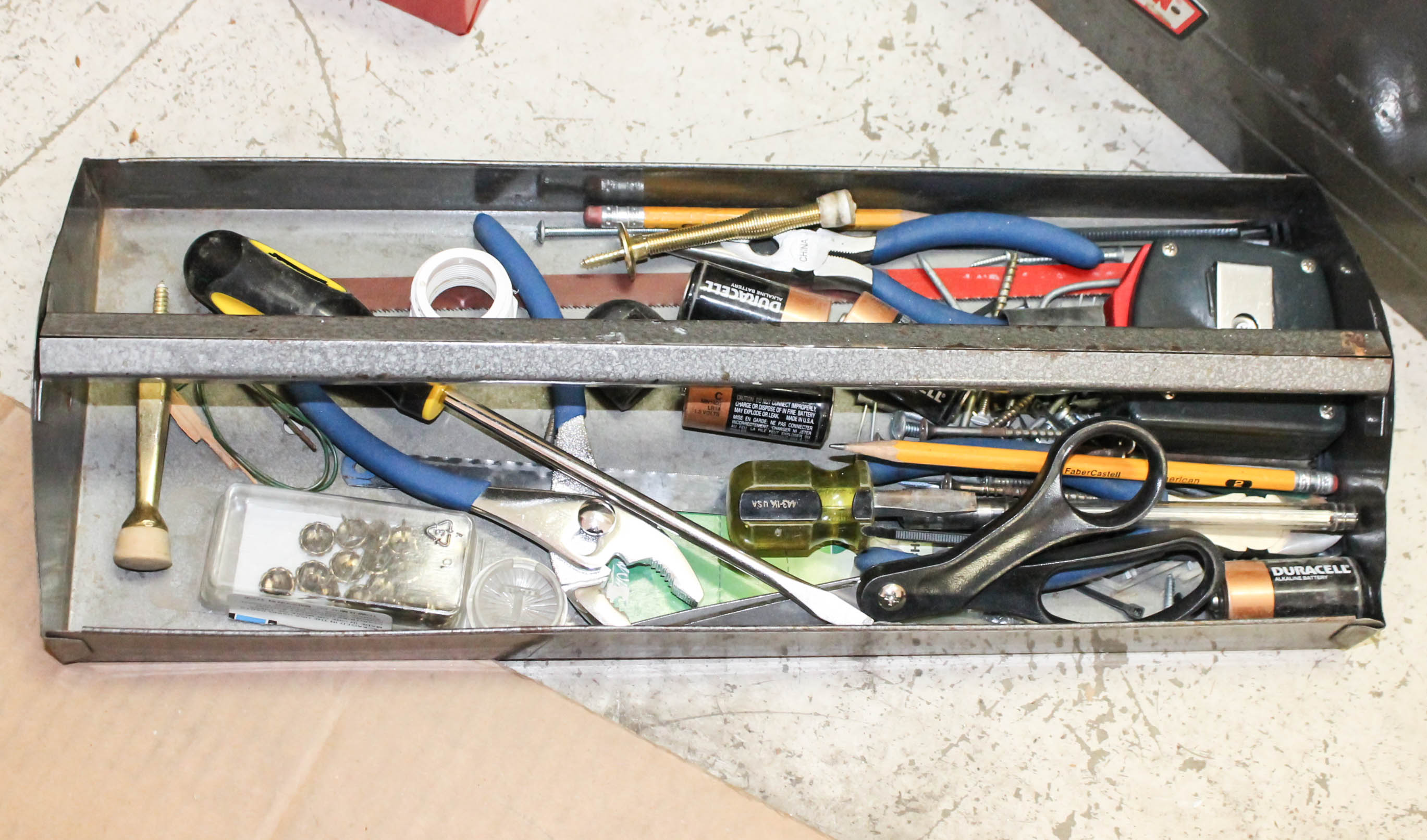 Assortment of Metal Toolboxes and Hand Tools