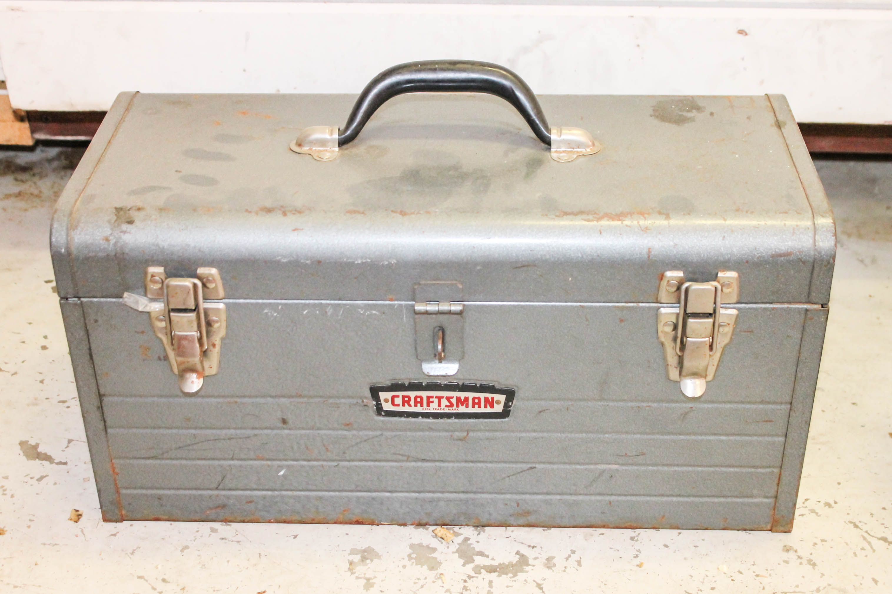 Assortment of Metal Toolboxes and Hand Tools