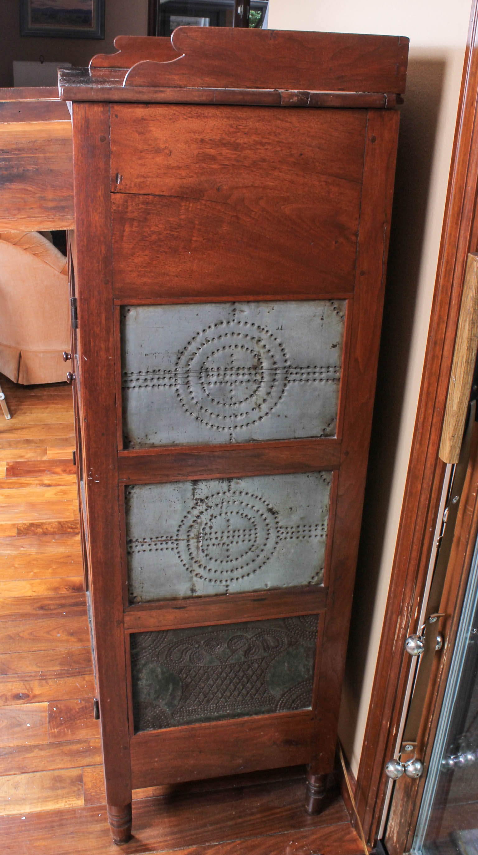 Mid 19th Century Twelve-Tin Pie Safe