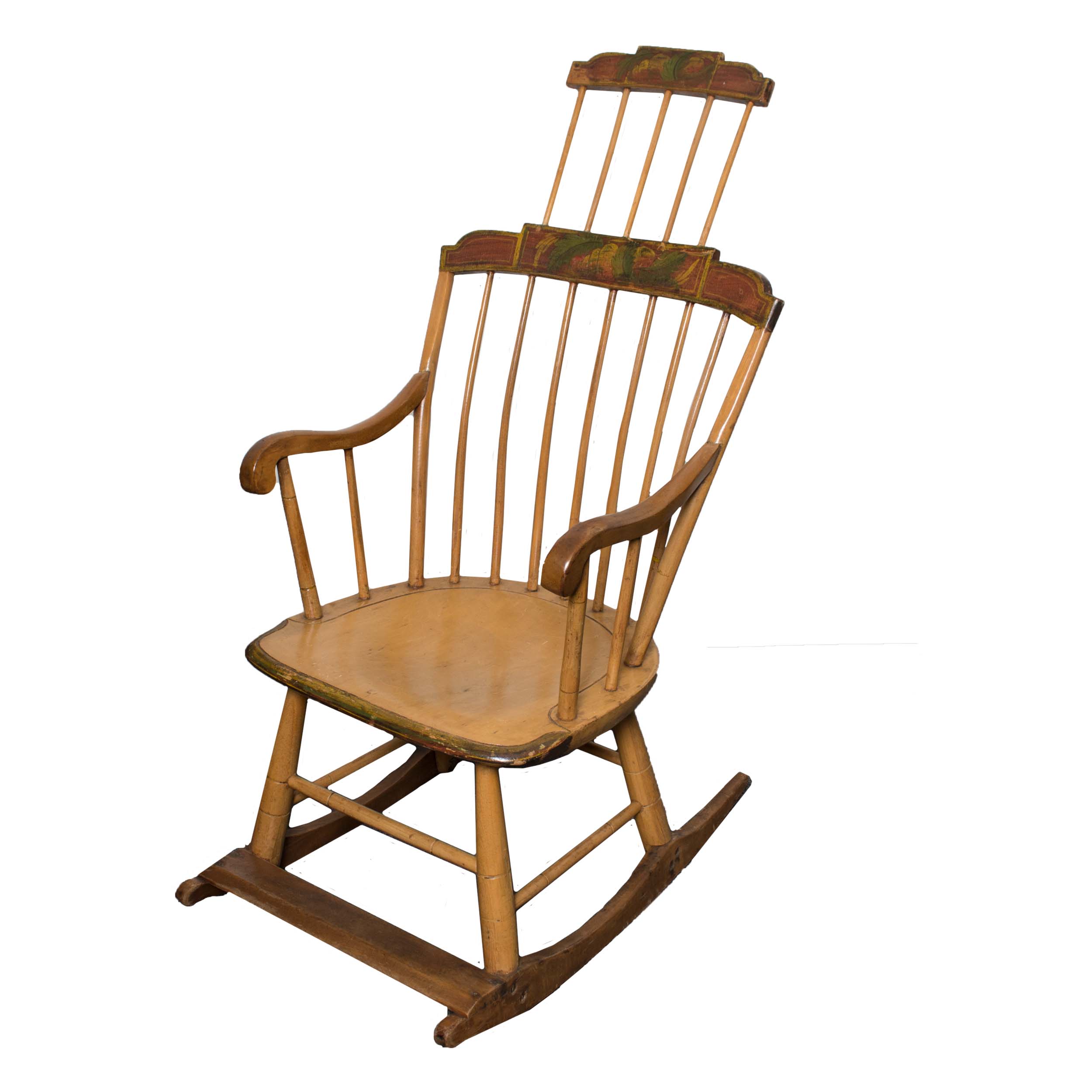 Vintage Painted Comb Back Windsor Rocking Chair