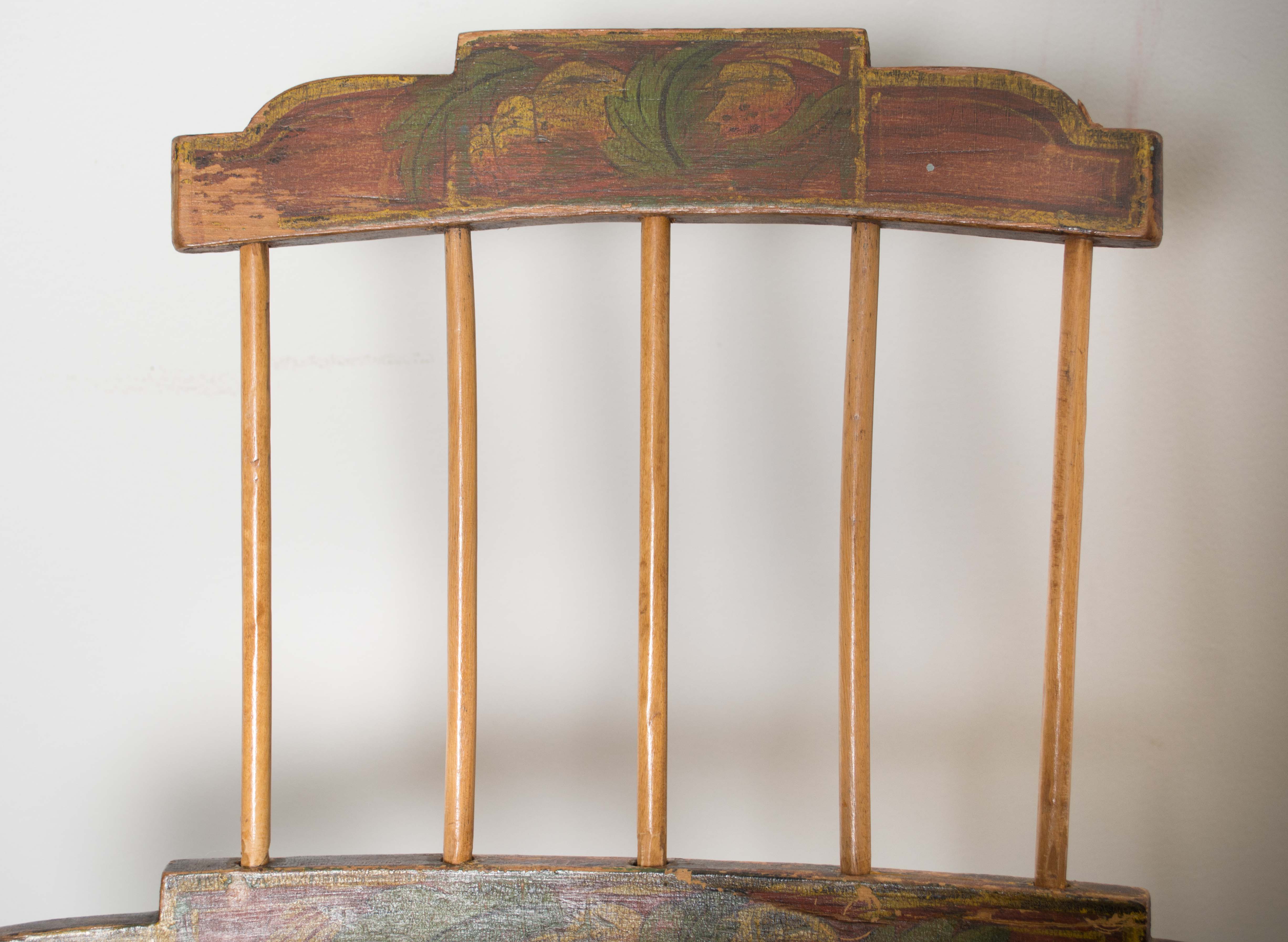 Vintage Painted Comb Back Windsor Rocking Chair