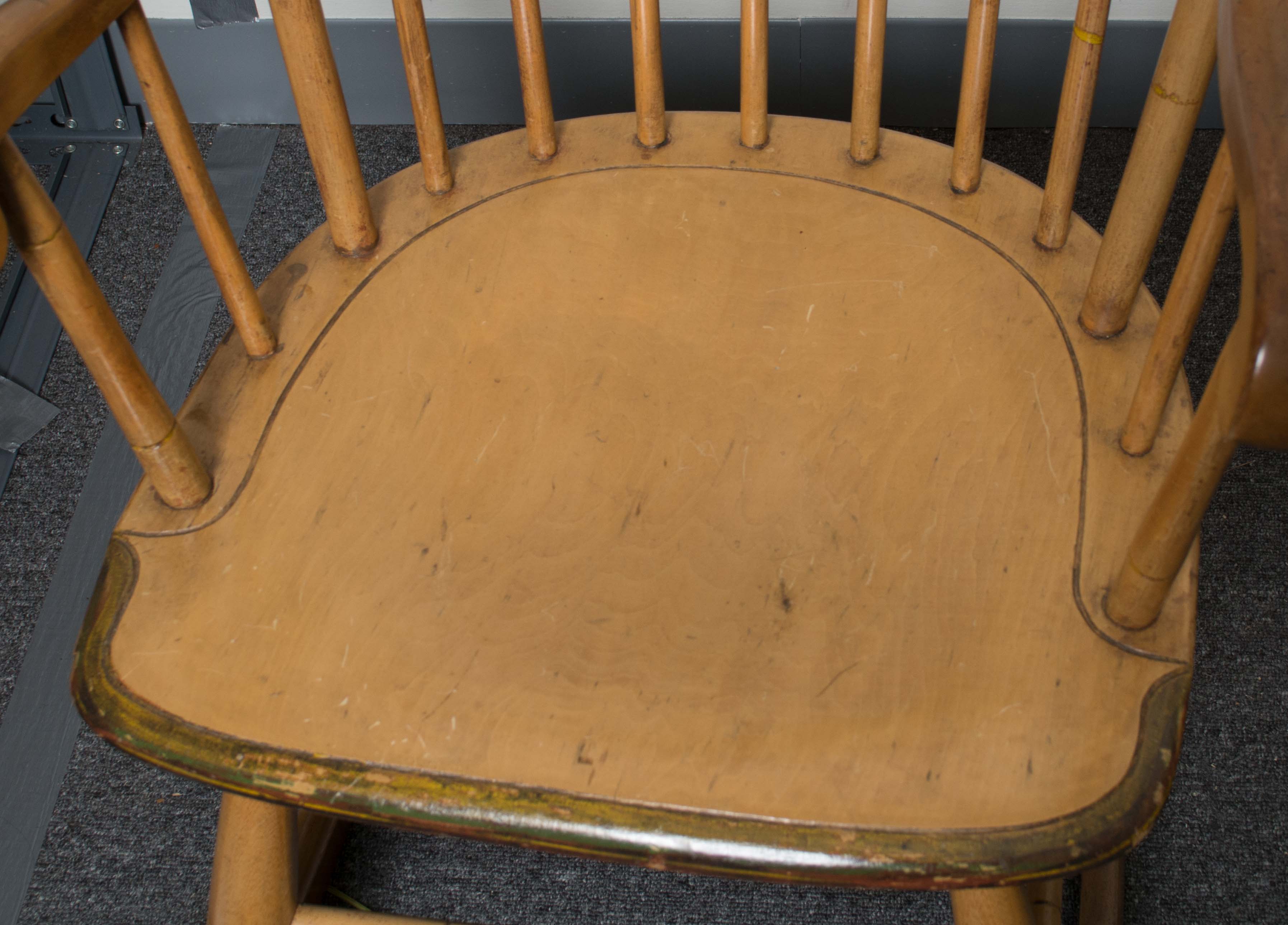 Vintage Painted Comb Back Windsor Rocking Chair