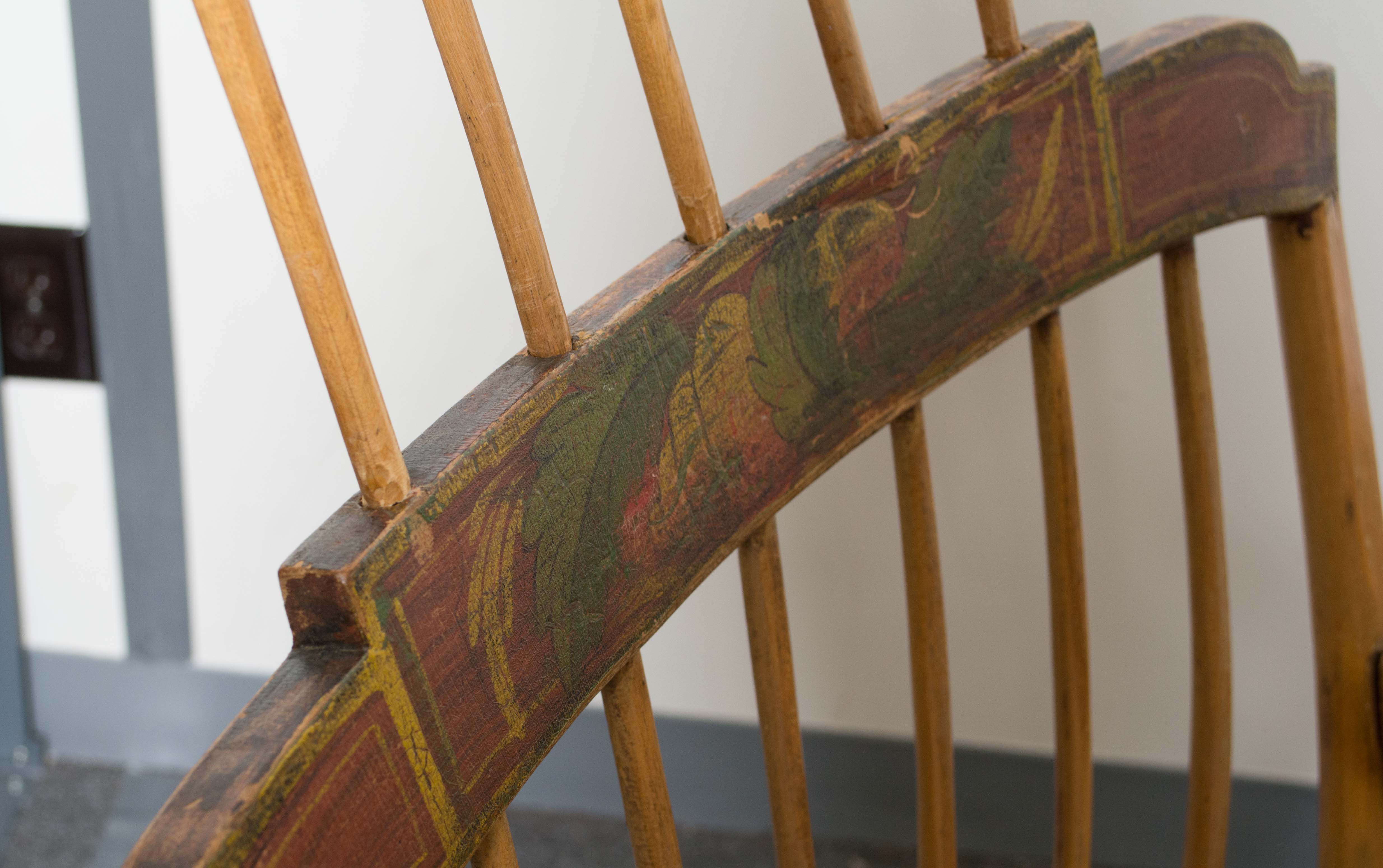 Vintage Painted Comb Back Windsor Rocking Chair