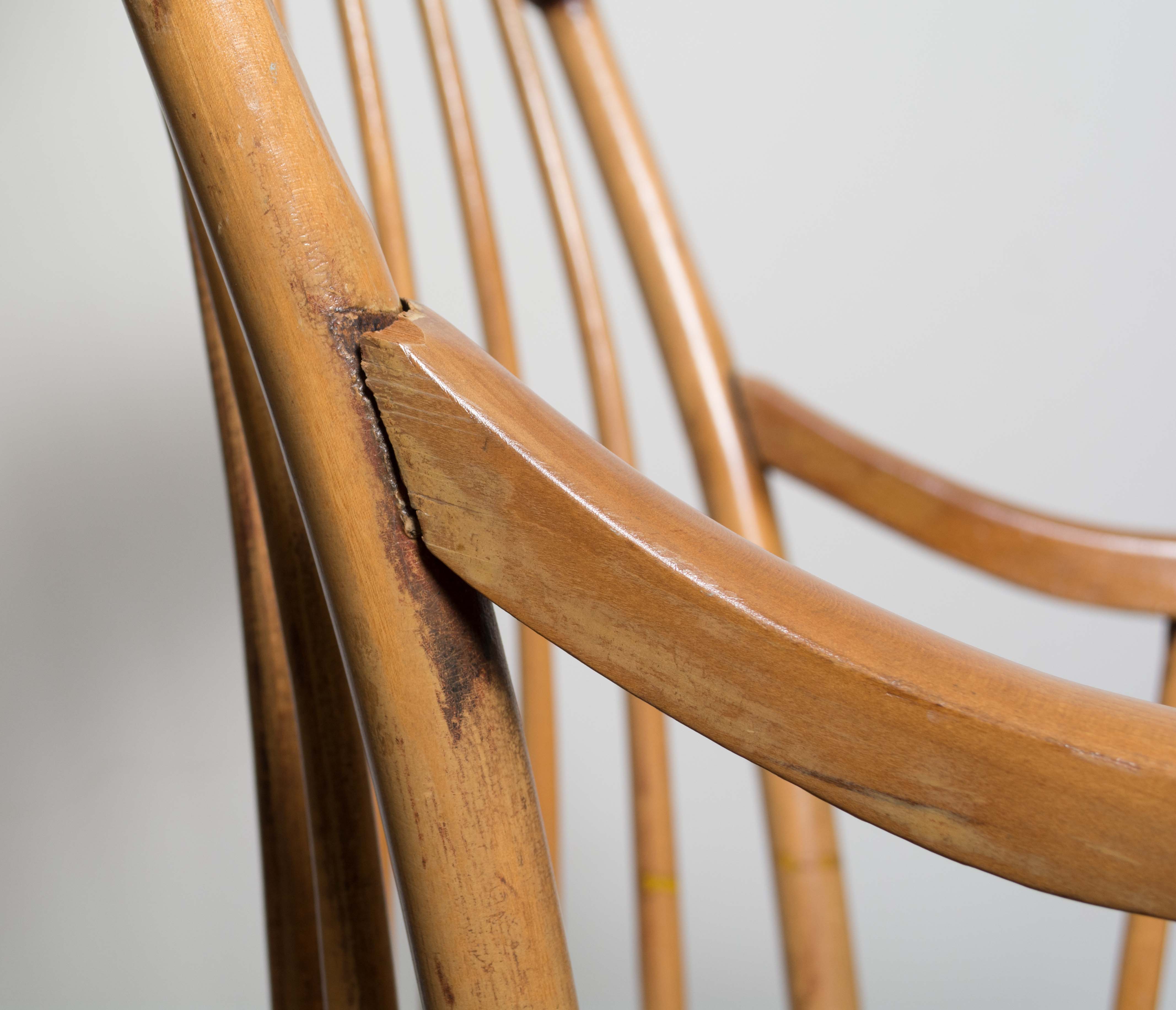 Vintage Painted Comb Back Windsor Rocking Chair