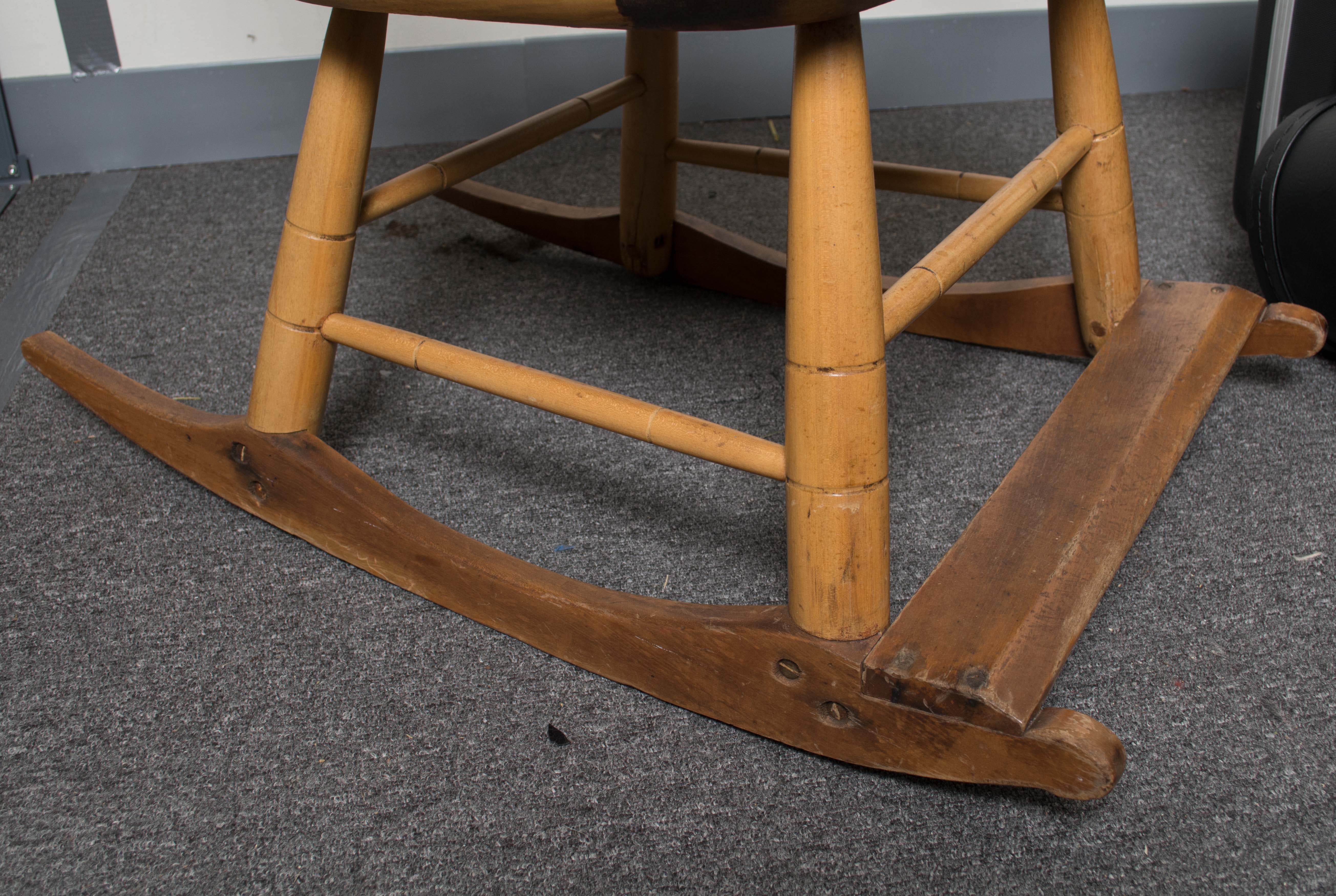 Vintage Painted Comb Back Windsor Rocking Chair