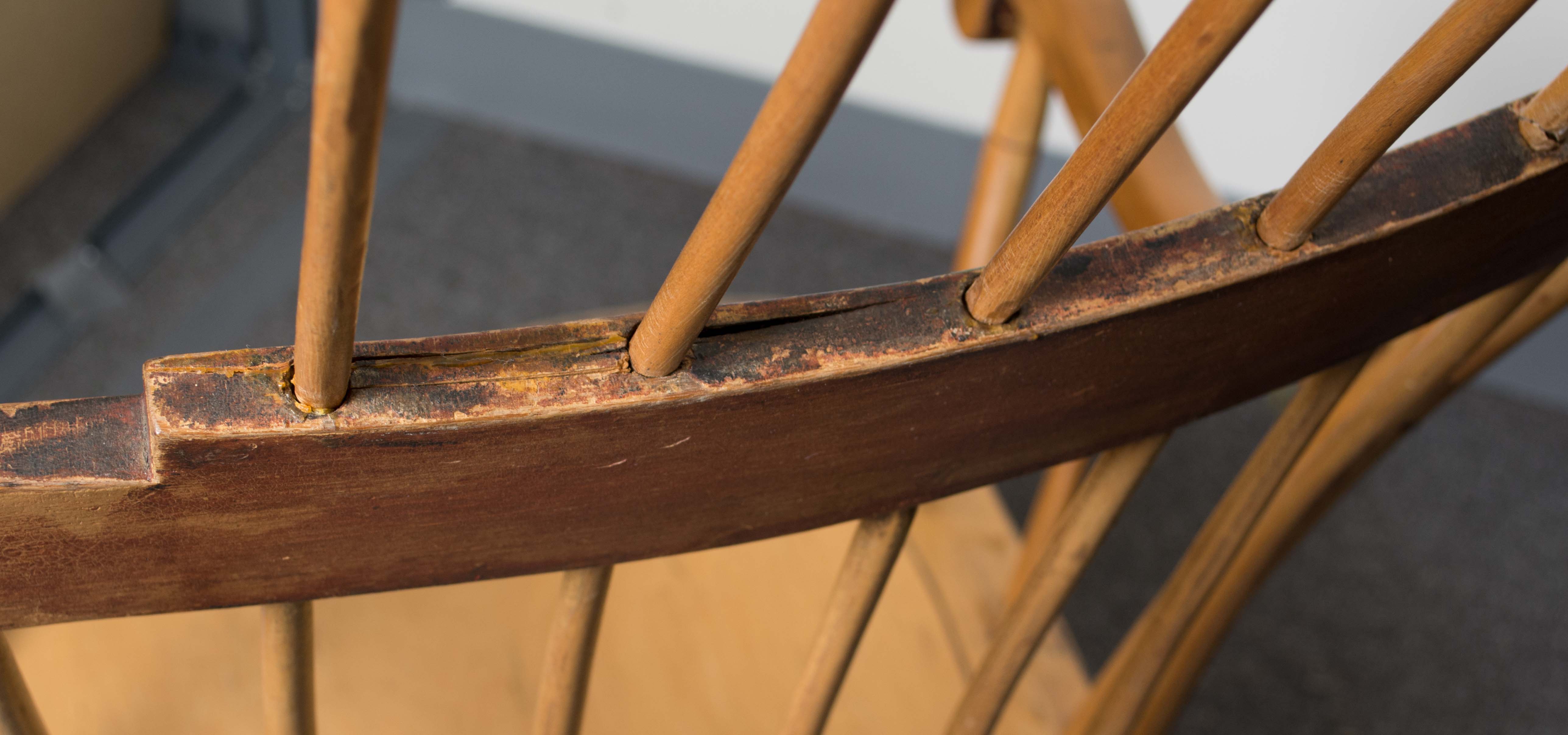 Vintage Painted Comb Back Windsor Rocking Chair