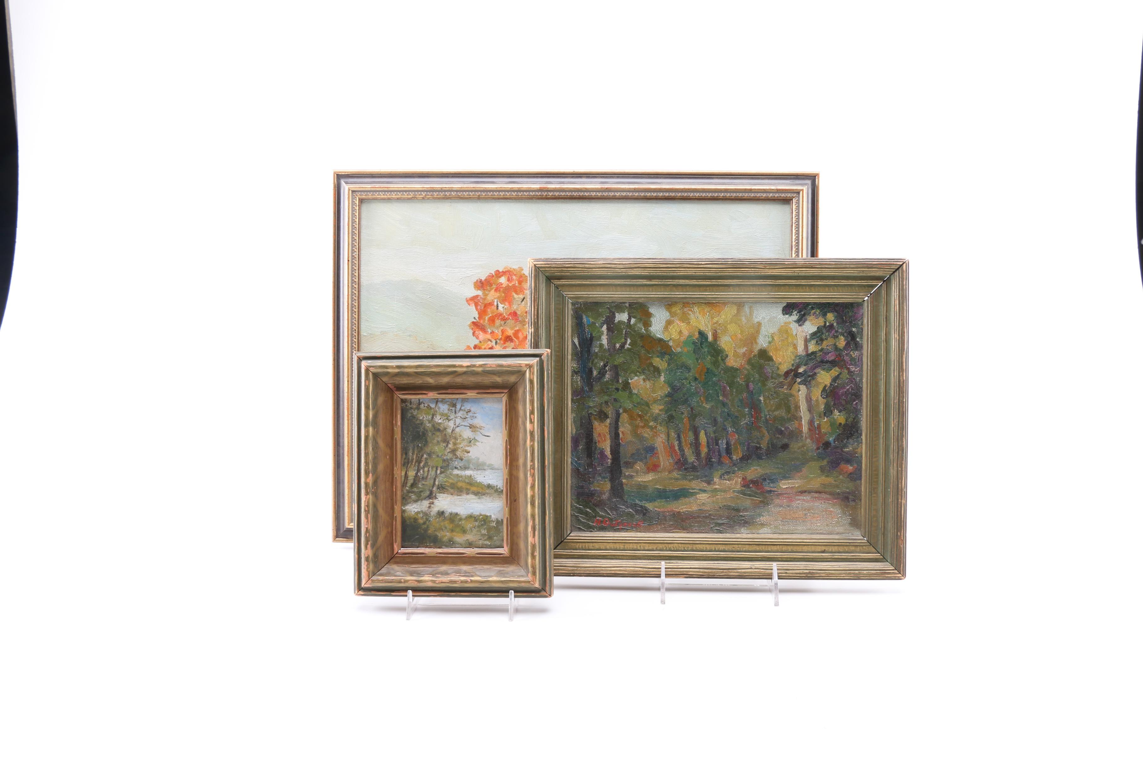Three Vintage Landscape Oil Paintings