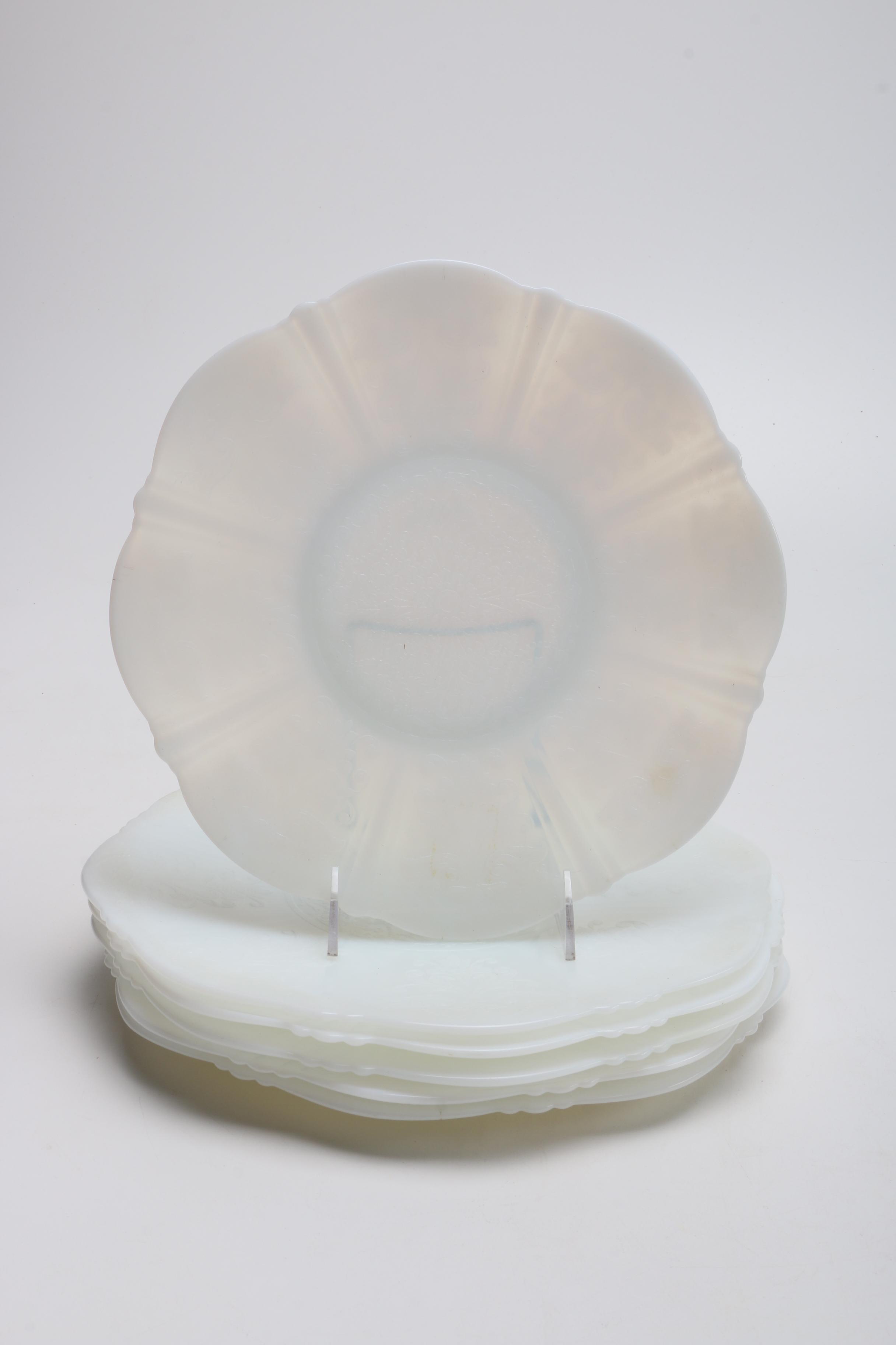 Partial Collection of Milk Glass