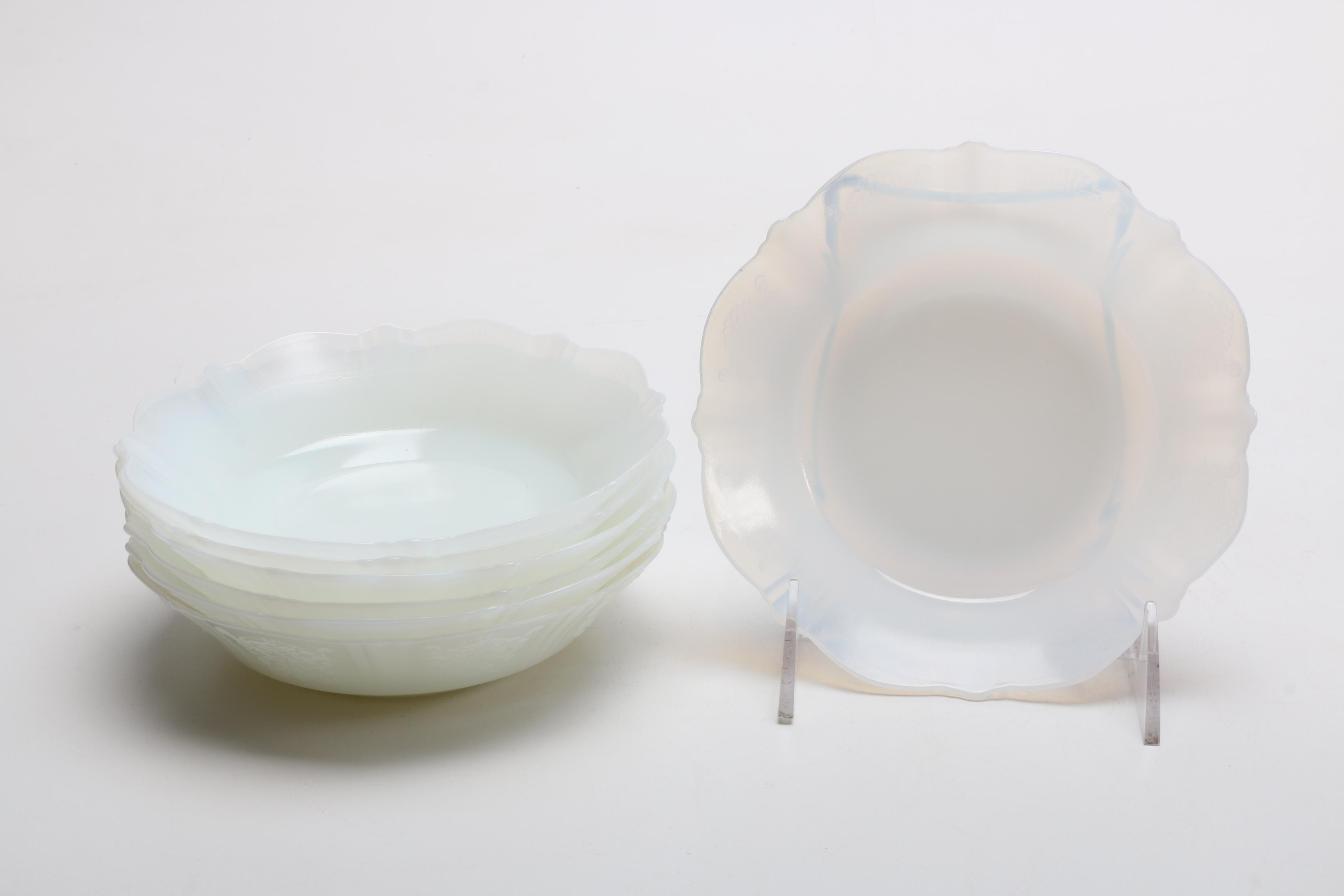 Partial Collection of Milk Glass